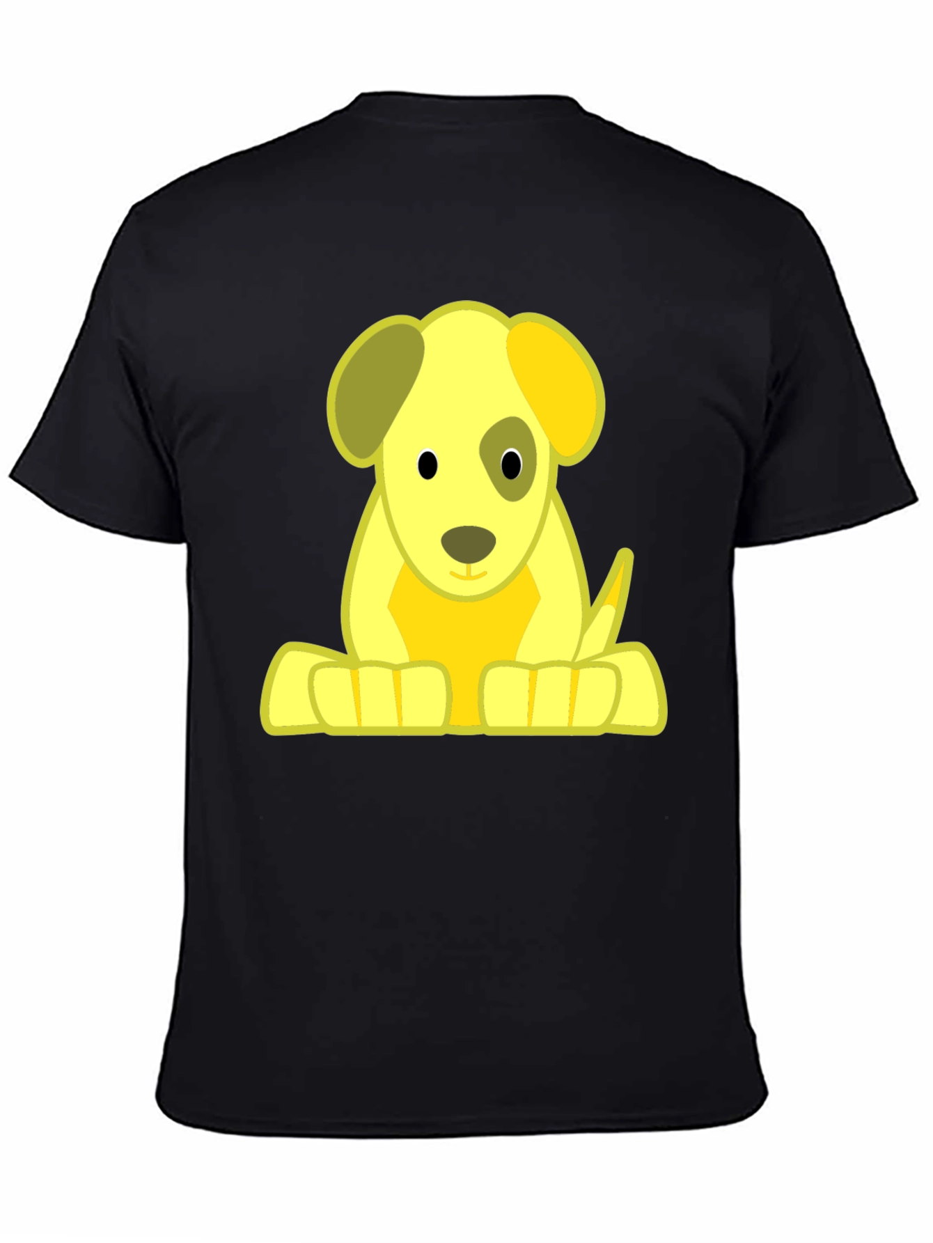 Black Cartoon Puppy Graphic T-Shirt view 4