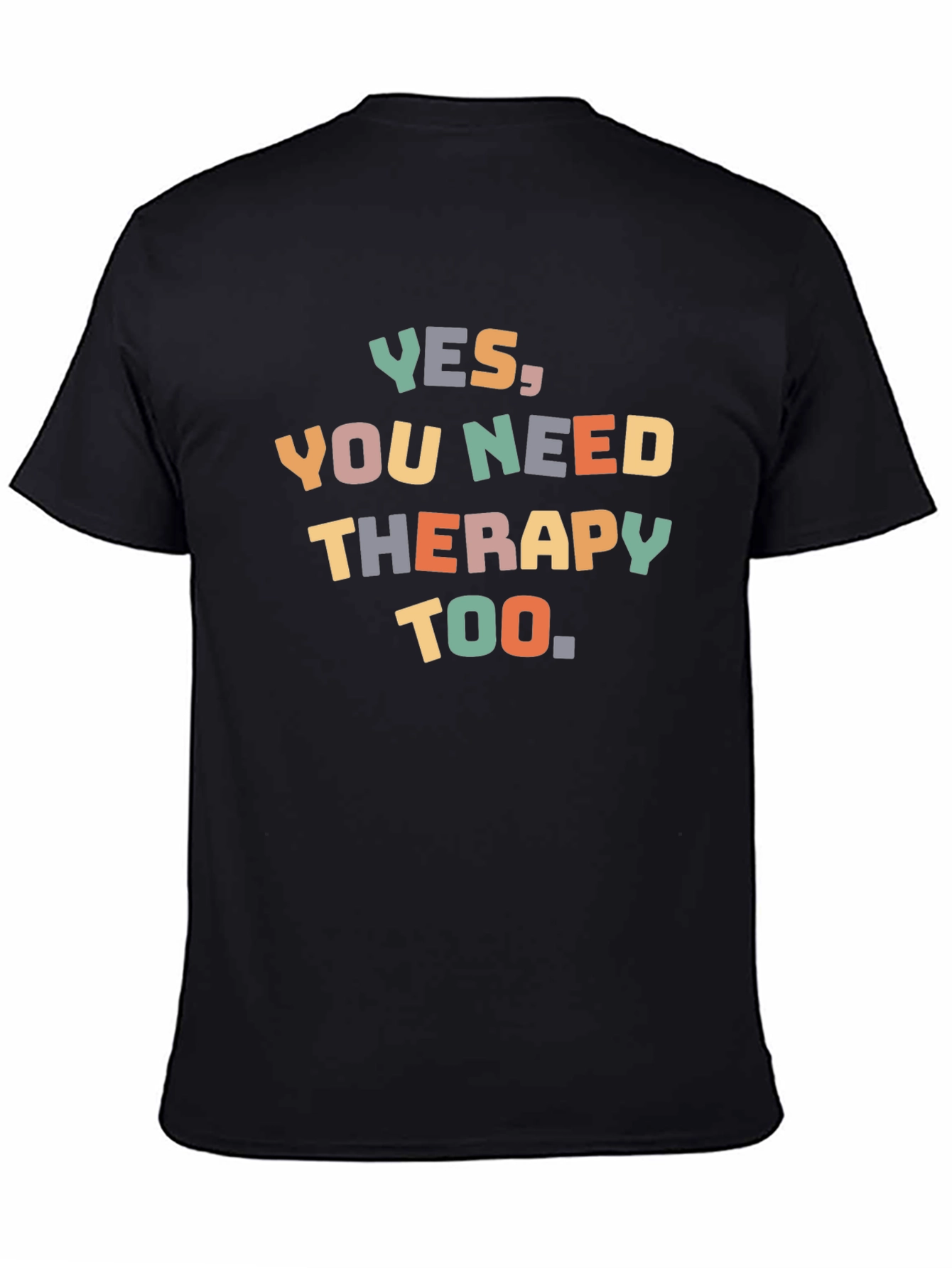 Black Therapy T-Shirt - Unisex Black Tee view 4