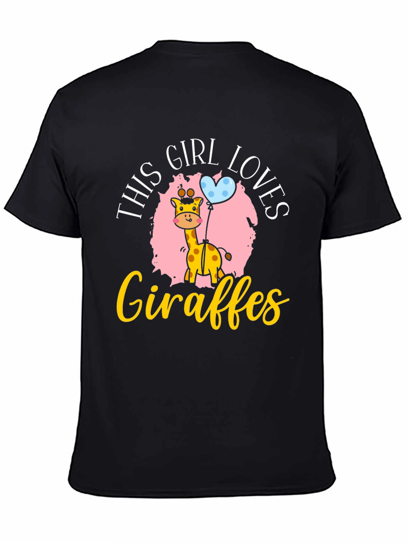 Black Girl Loves Giraffes T-Shirt view 4