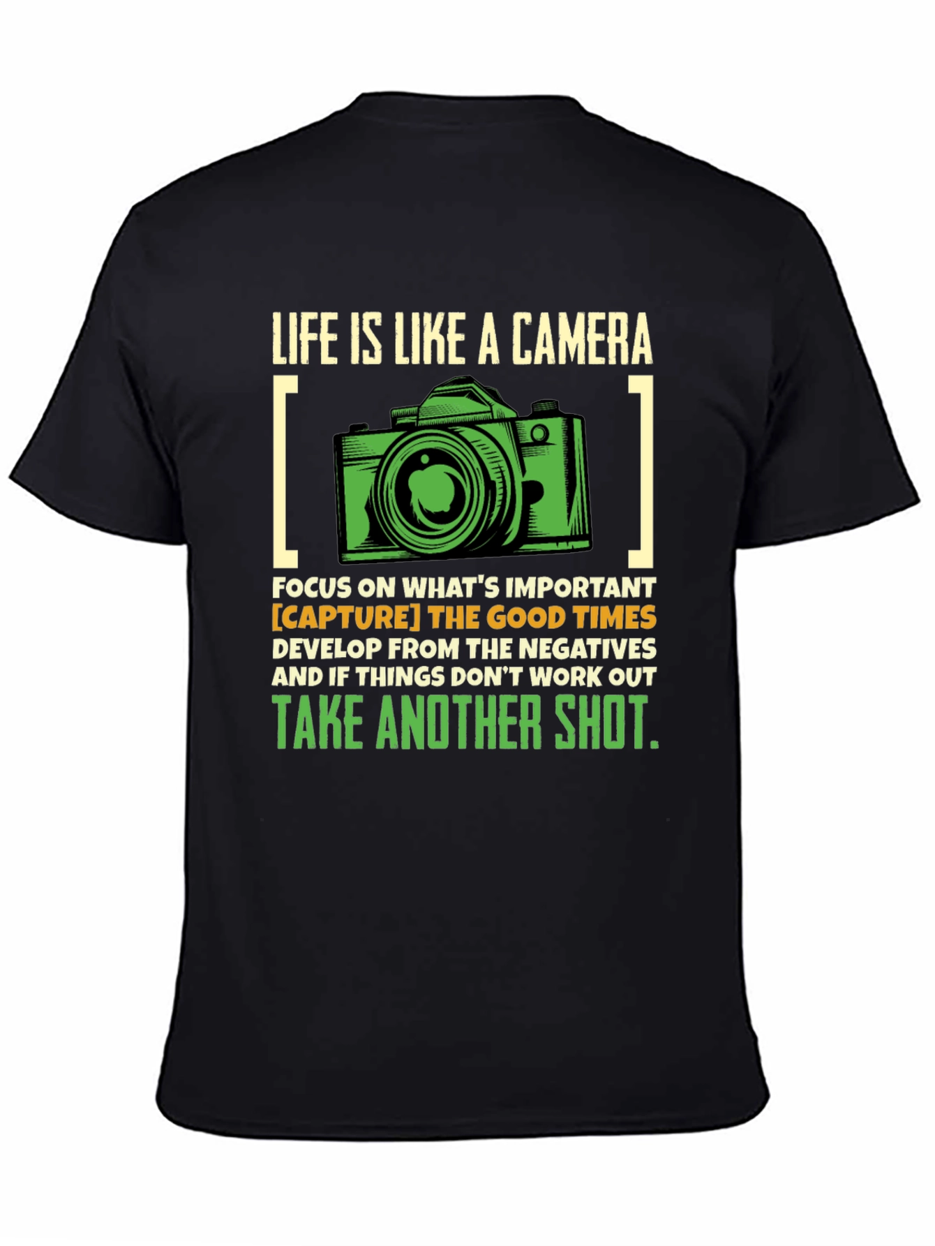 Black Life is Like a Camera Graphic T-Shirt view 4