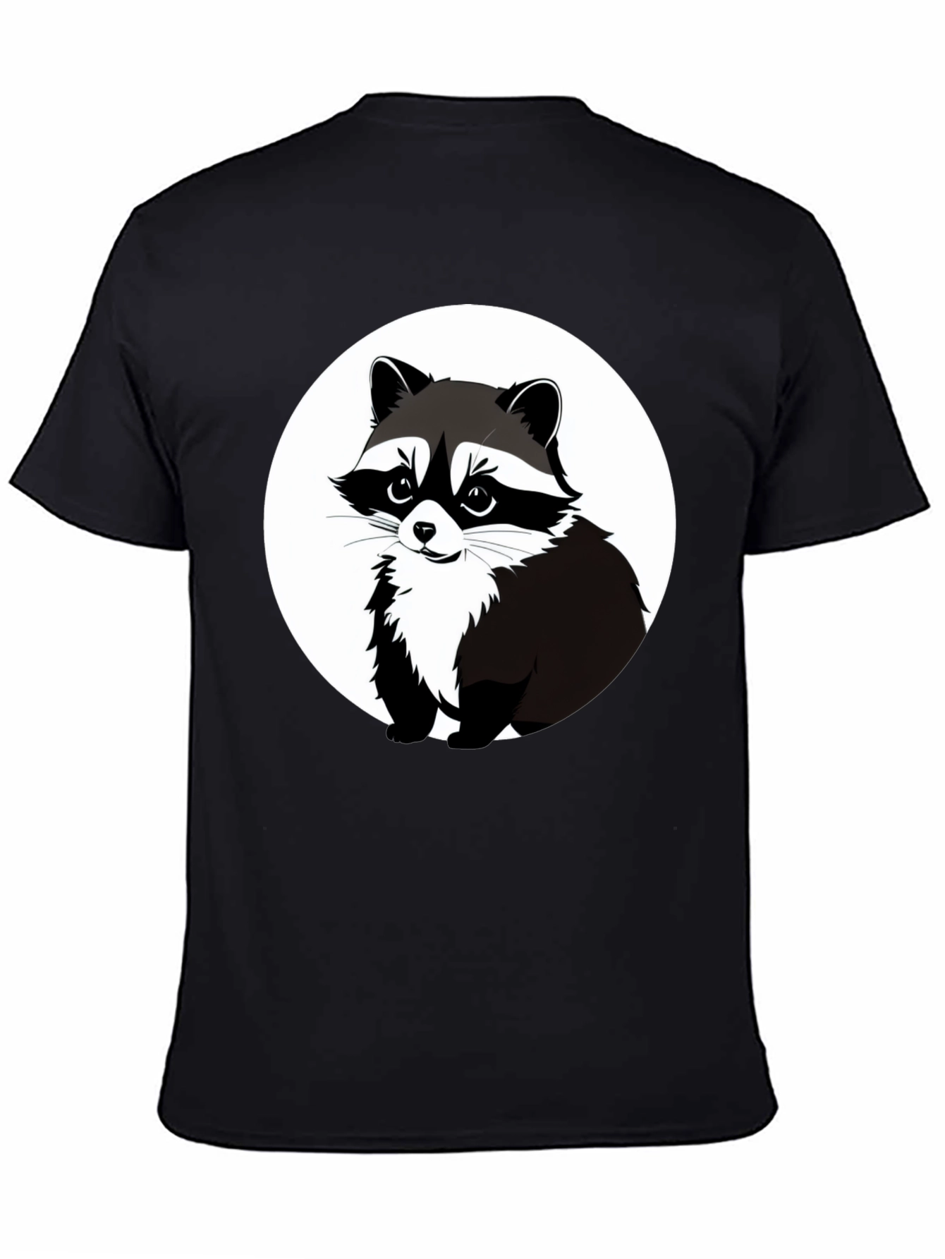 Black Raccoon Graphic Tee - Black Casual T-Shirt view 4