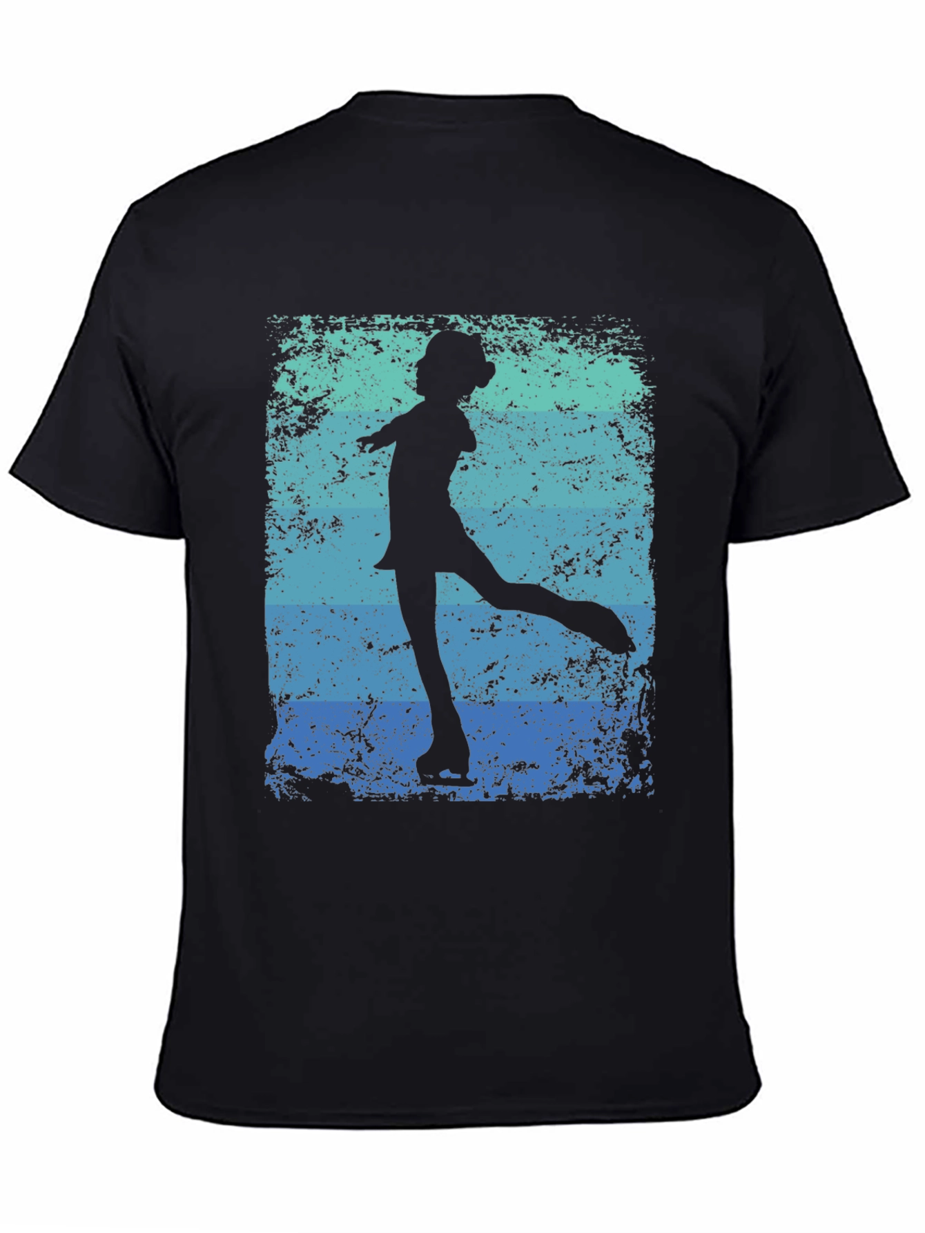 Black Retro Figure Skater Graphic Tee - Black Cotton Blend view 4