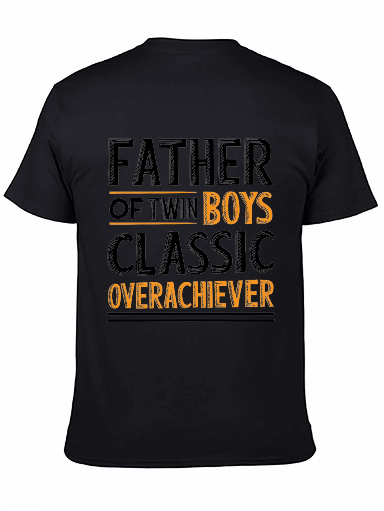 Black Father of Twin Boys Classic Overachiever T-Shirt view 4