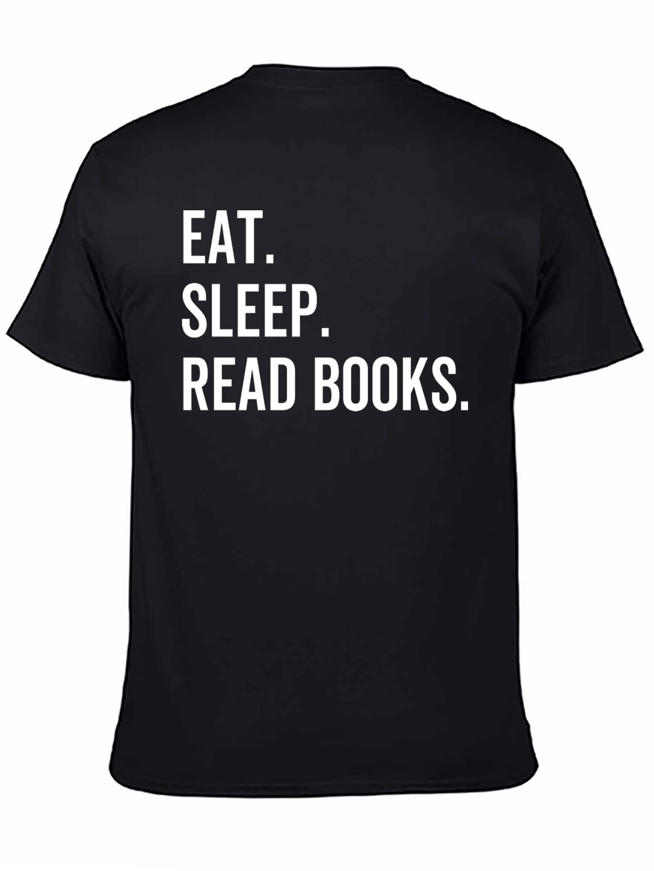 Black Eat Sleep Read Books Graphic Tee - Black Cotton T-Shirt view 4