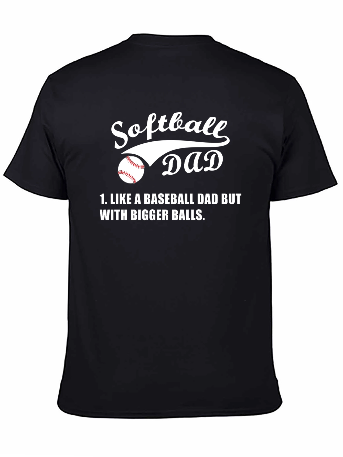 Black Softball Dad T-Shirt view 4