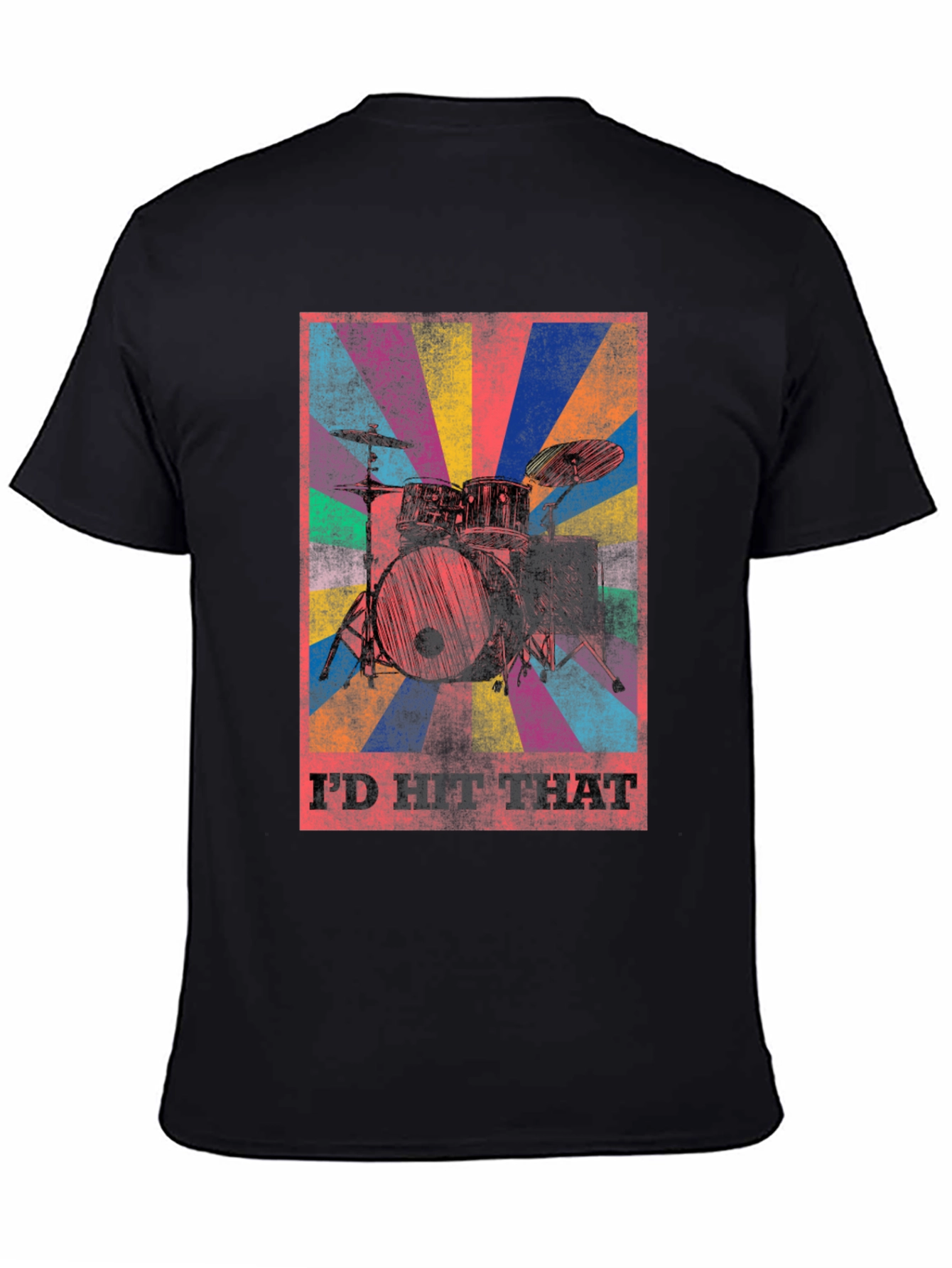 Black I'd Hit That Drum Kit Graphic Tee - Black view 4