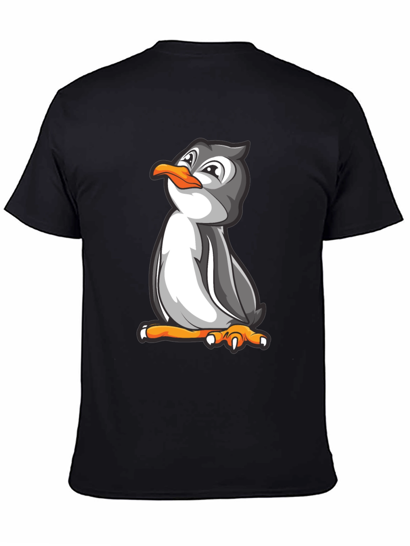 Black Penguin Graphic Tee - Black Cotton Blend Comfort Fit view 4
