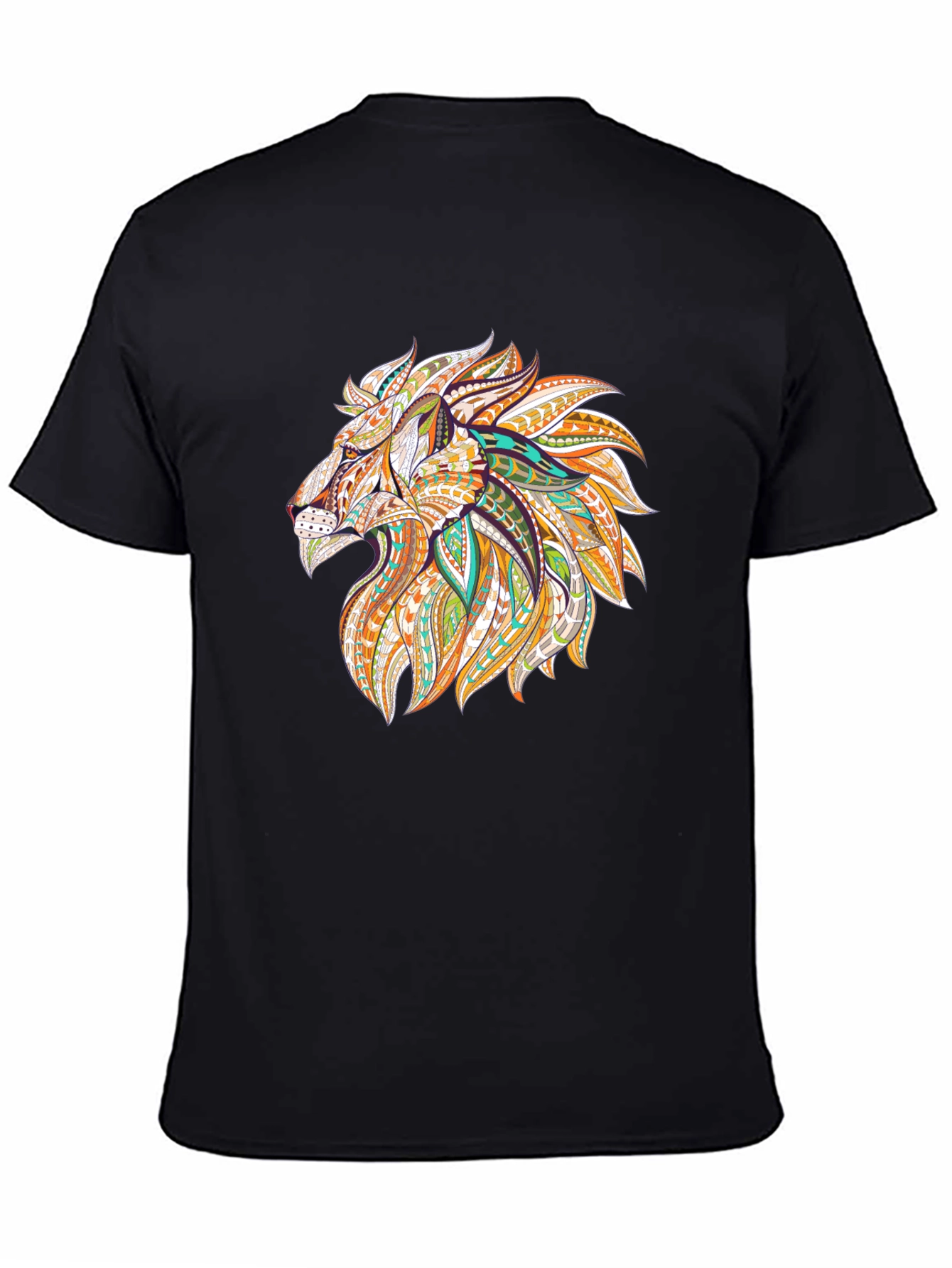 Black Lion Graphic Print Black T-Shirt view 4
