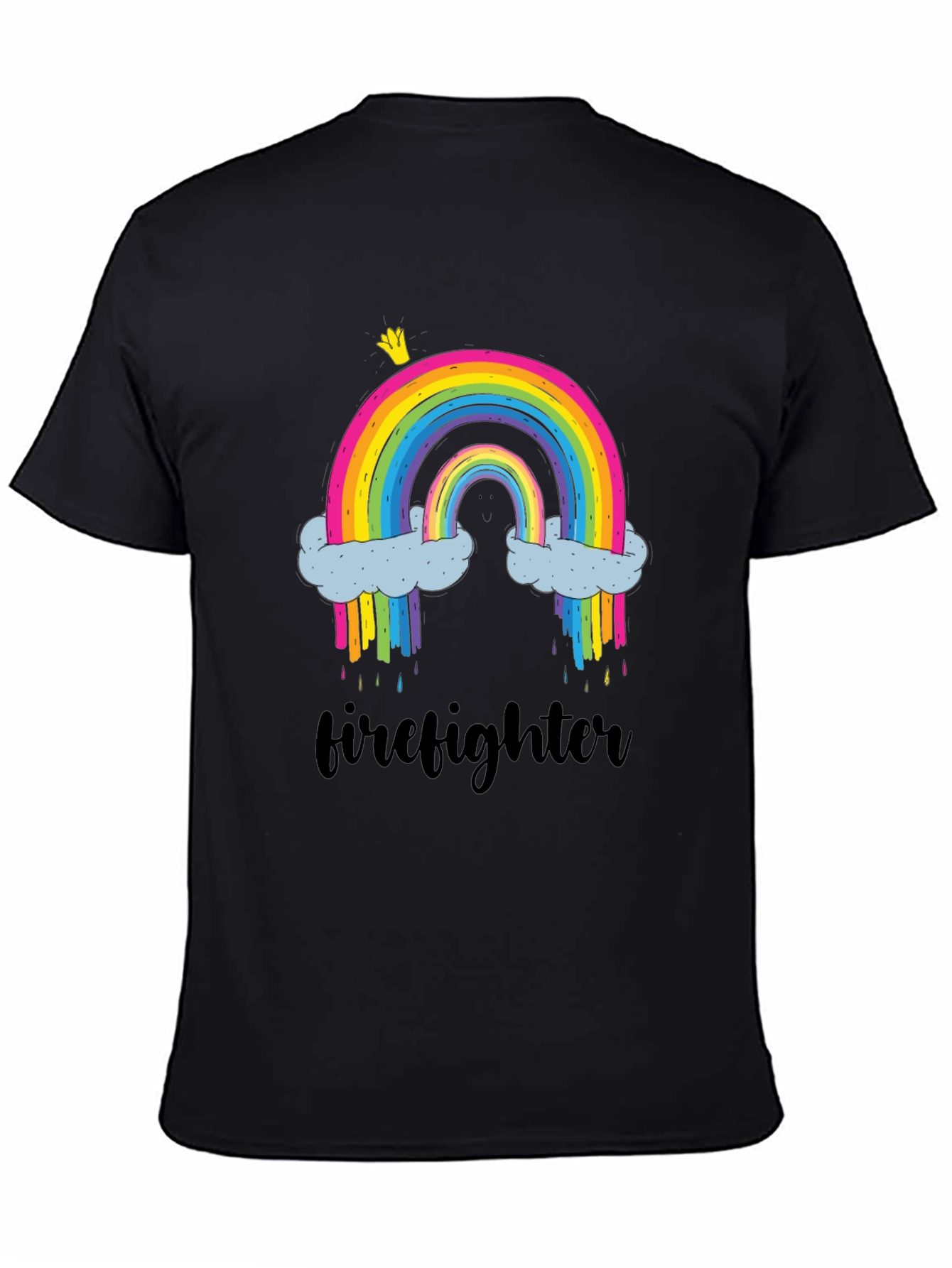 Black Rainbow Firefighter Graphic Tee - Unisex view 4