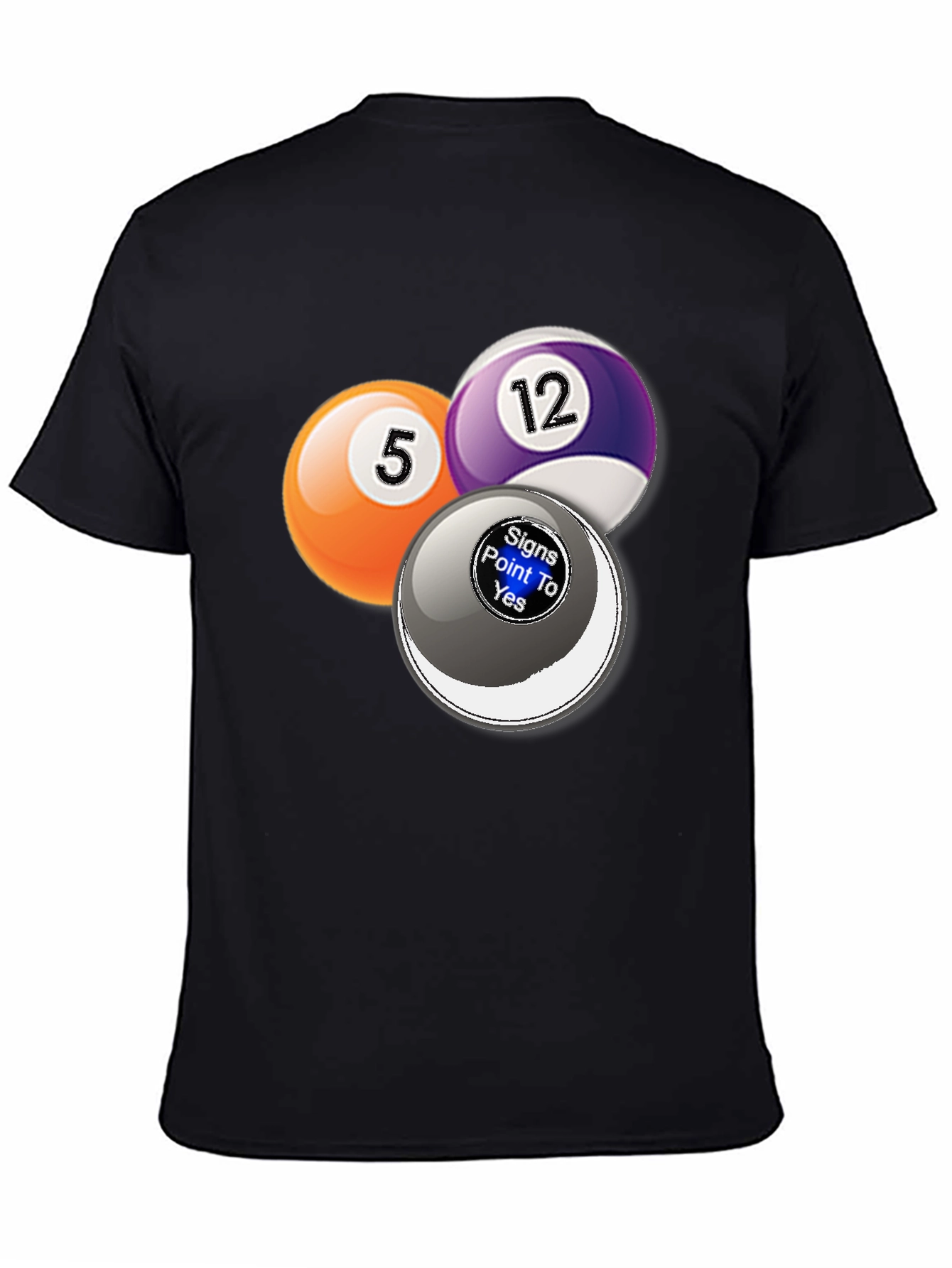 Black Billiards Graphic T-Shirt - Novelty Pool Ball Tee view 4