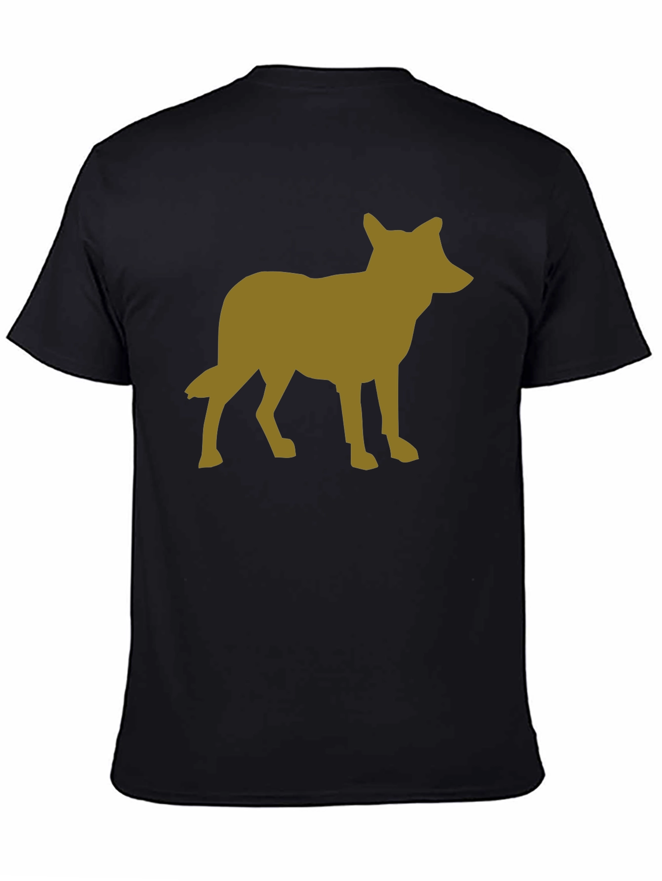Black Coyote Silhouette Graphic Black T-Shirt view 4