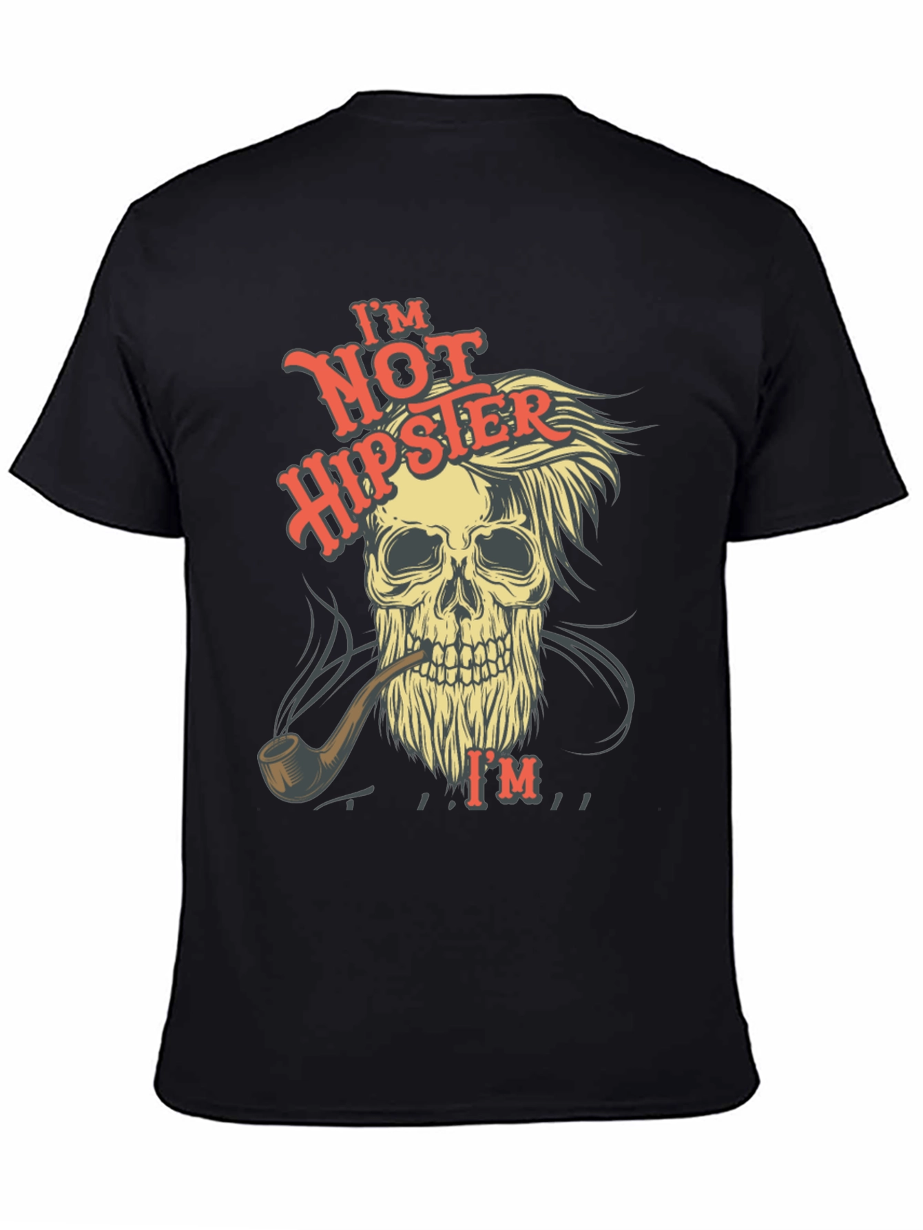 Black Skull T-Shirt - Not Hipster Design view 4