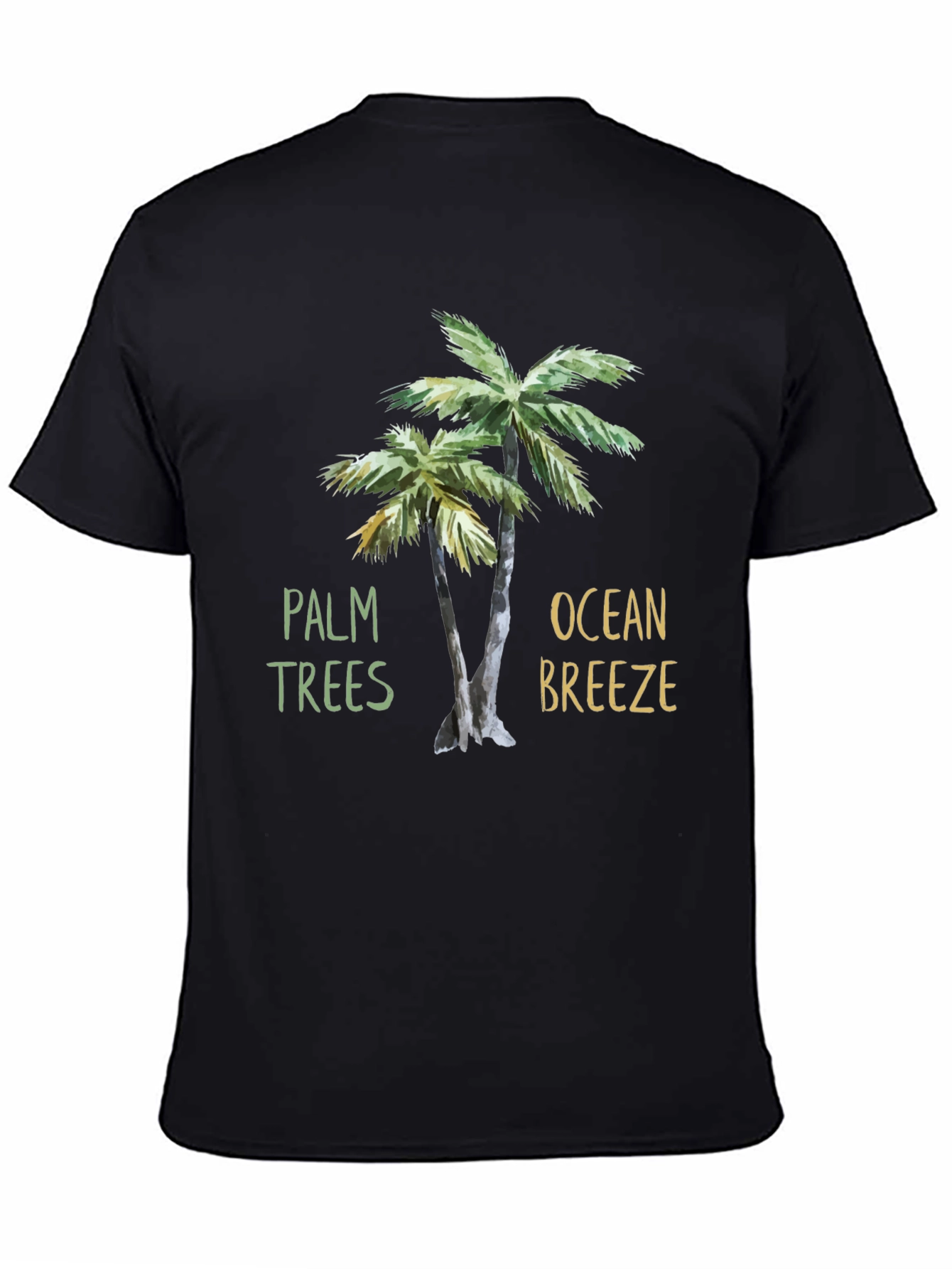 Black Palm Trees & Ocean Breeze T-Shirt view 4