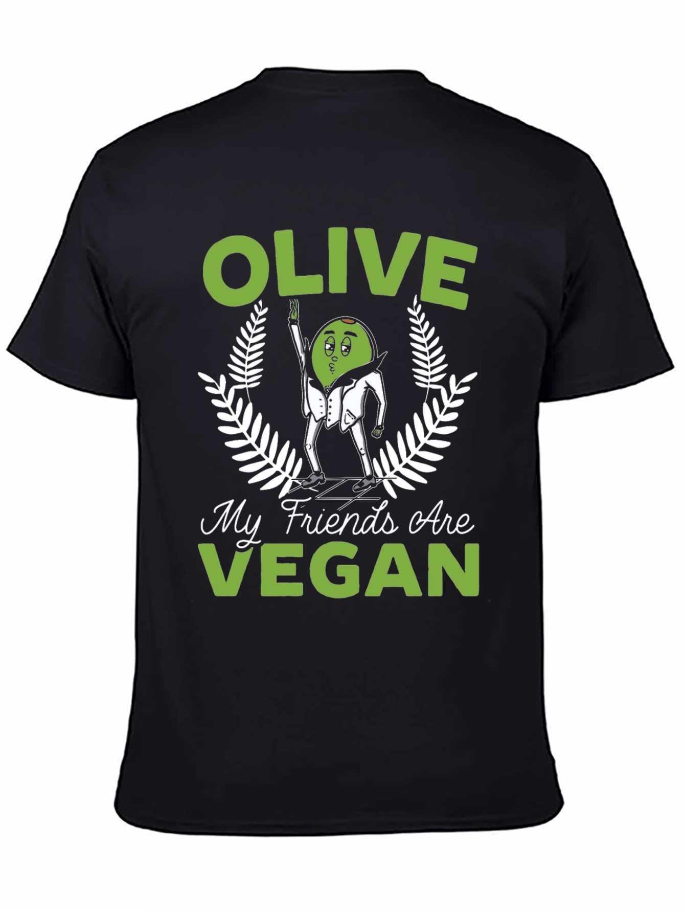 Black Olive My Friends Are Vegan Funny Graphic Tee view 4