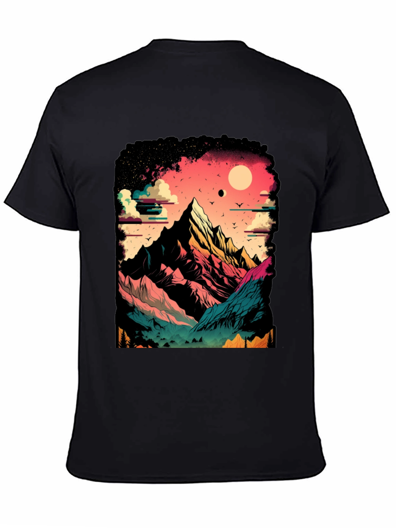 Black Mountain Graphic Tee - Nature Lover's Black T-Shirt view 4