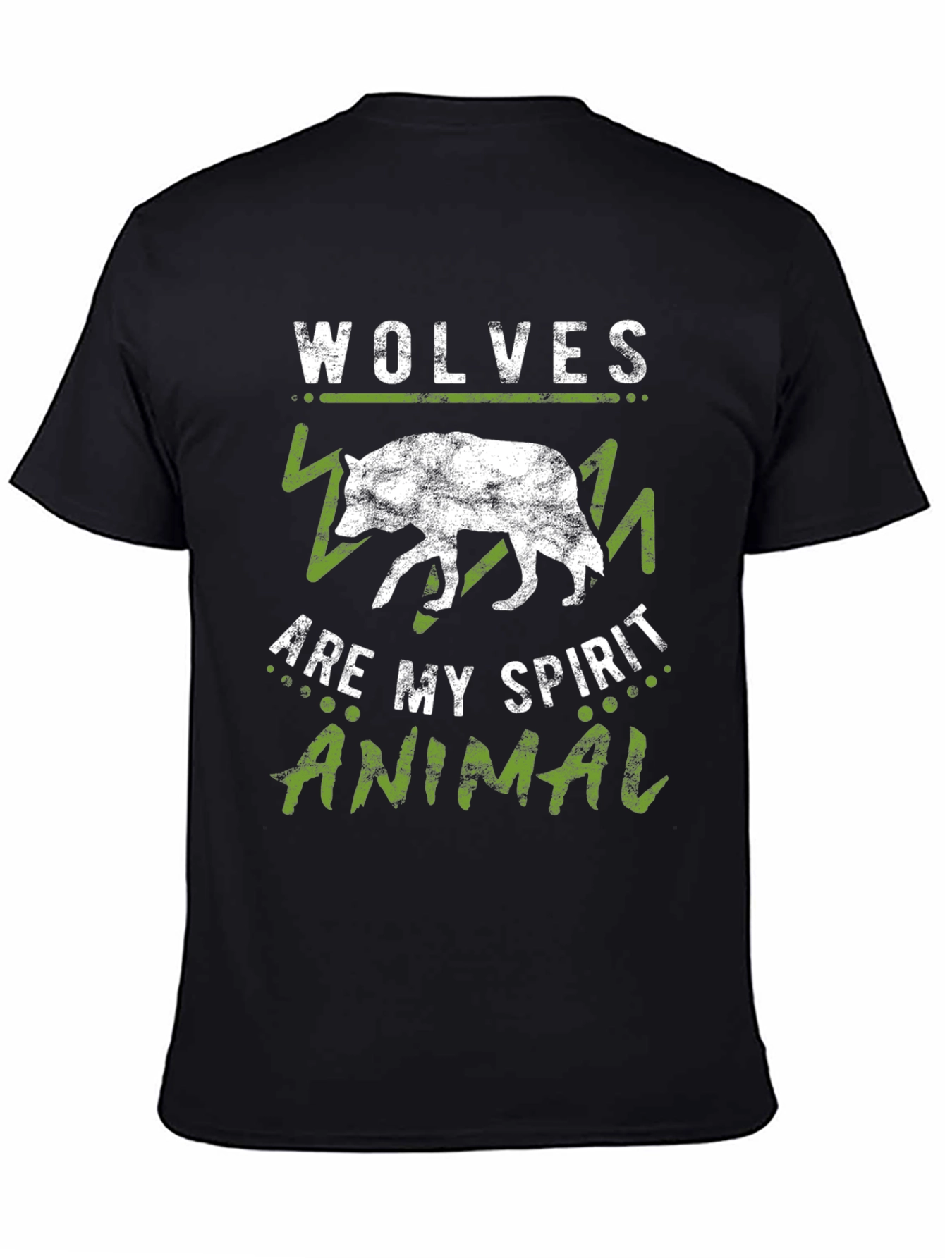Black Wolves Are My Spirit Animal Black T-Shirt view 4