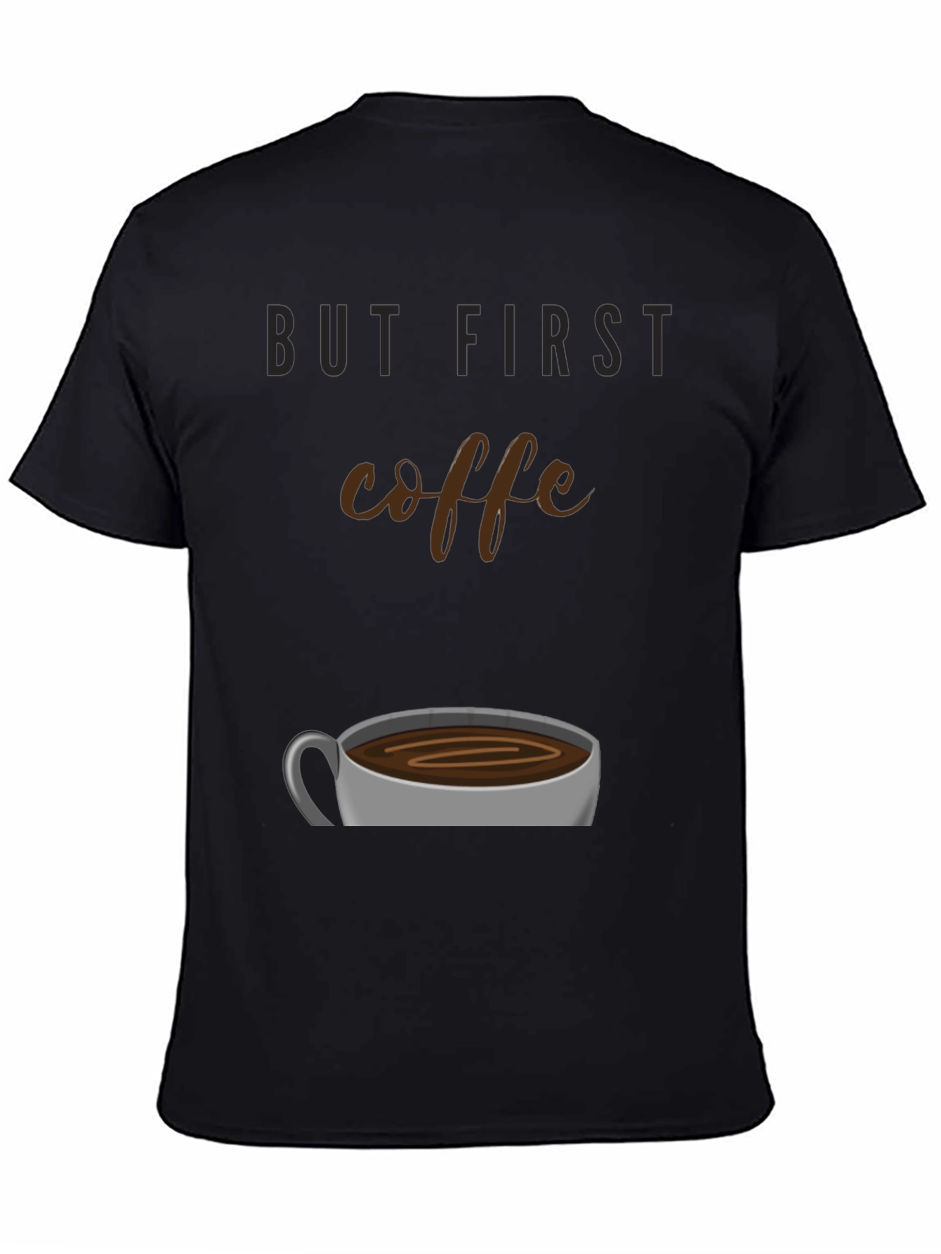 Black But First Coffee Graphic Tee - Unisex Black T-Shirt view 4