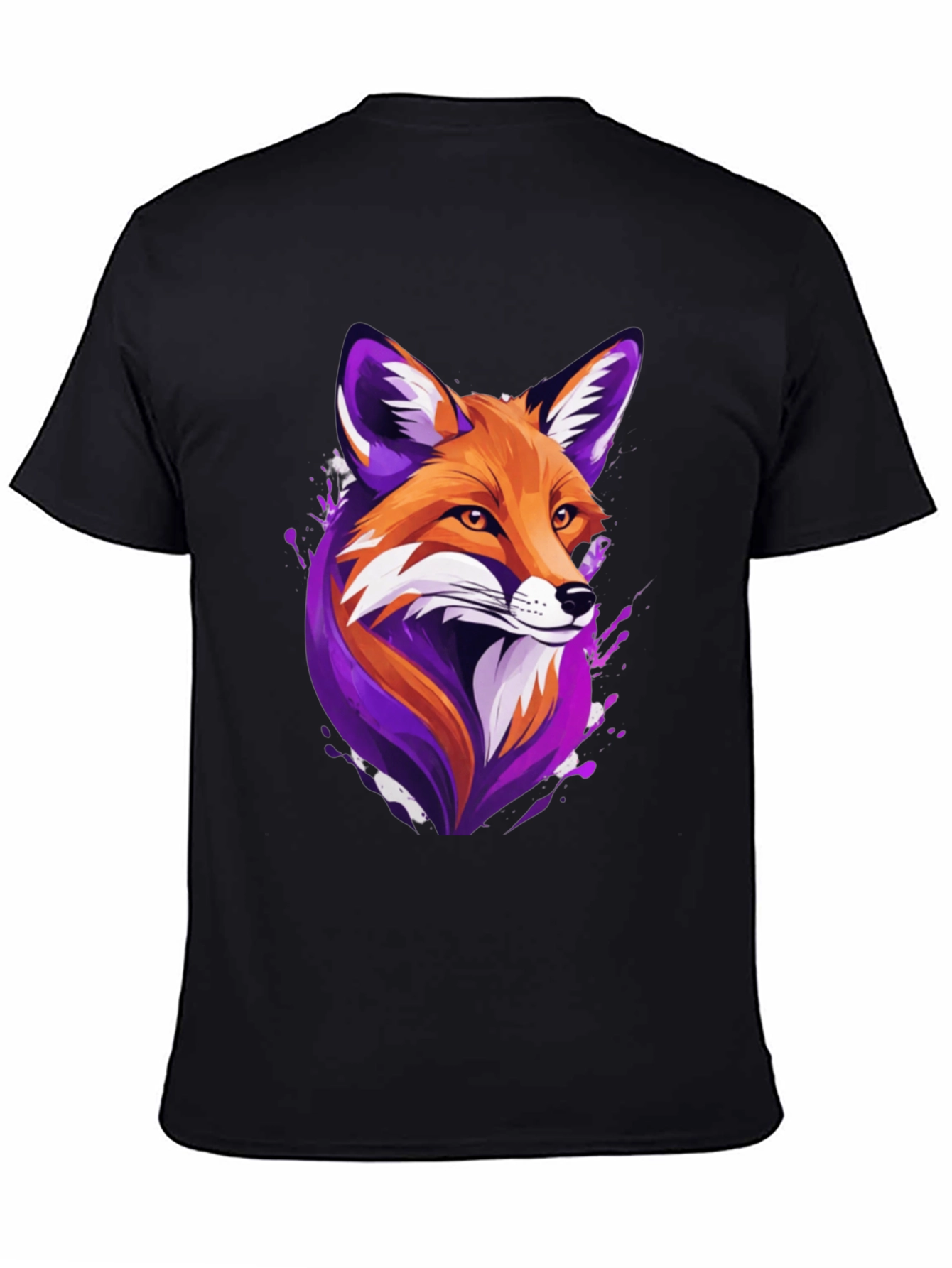 Black Fox Graphic Tee - Unique Animal Design, Soft Cotton Blend view 4