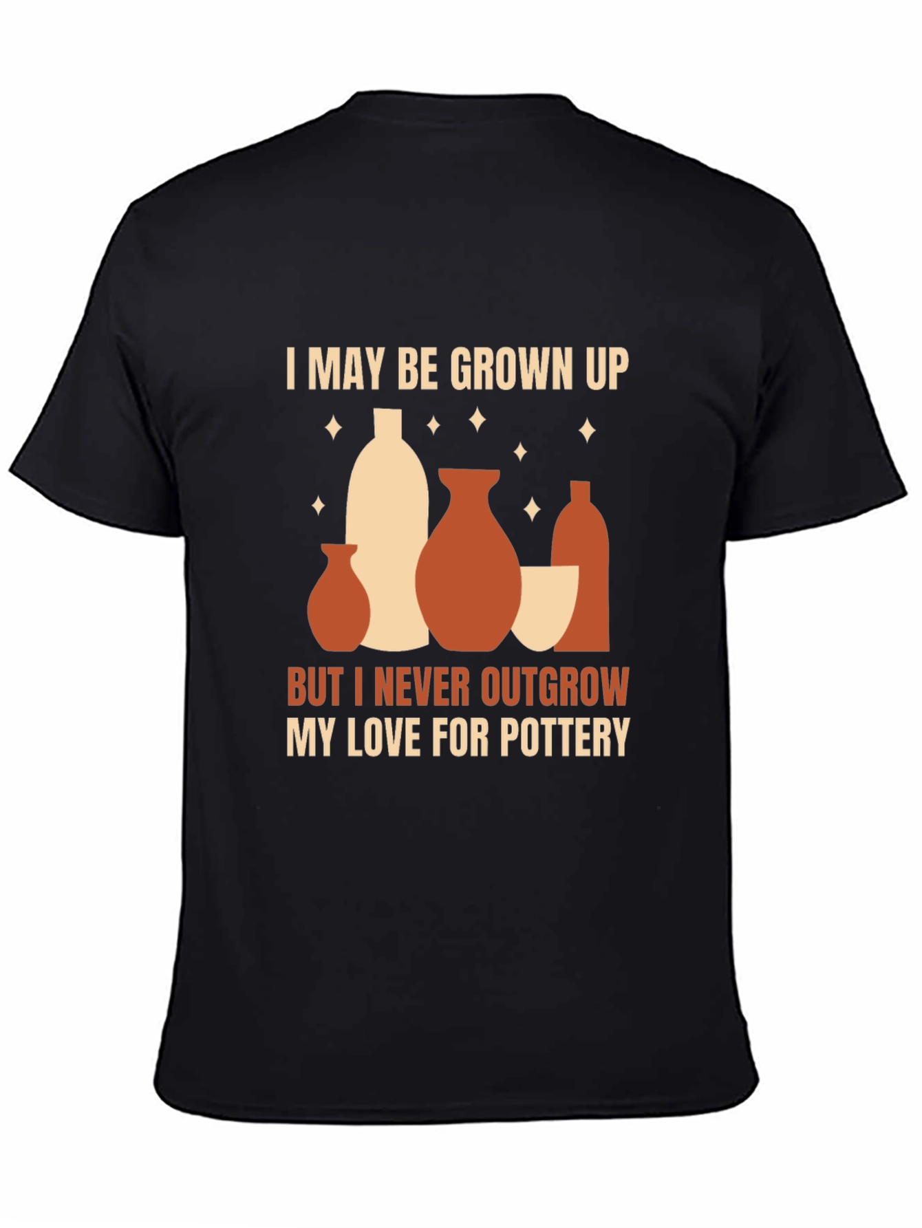 Black Pottery Lover T-Shirt - Never Outgrow My Love view 4