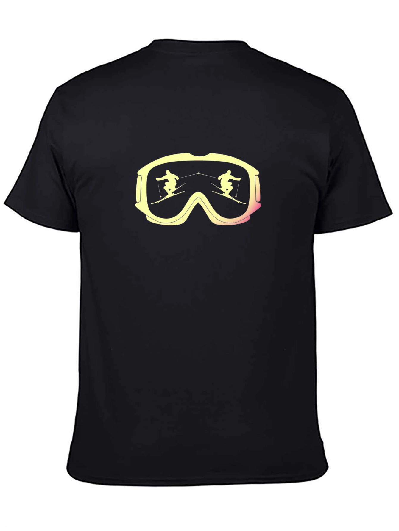 Black Ski Goggles Reflection Graphic Tee view 4