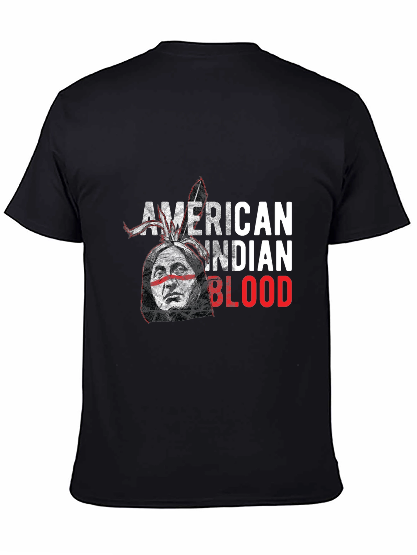 Black American Indian Blood Graphic Tee view 4