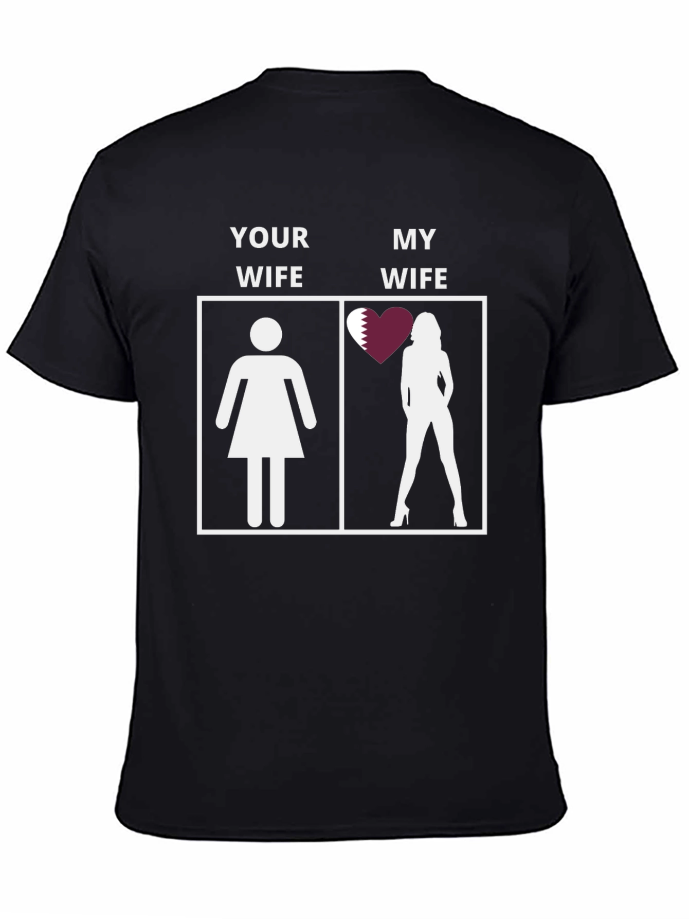 Black Humorous Your Wife/My Wife T-Shirt - Qatar Edition view 4