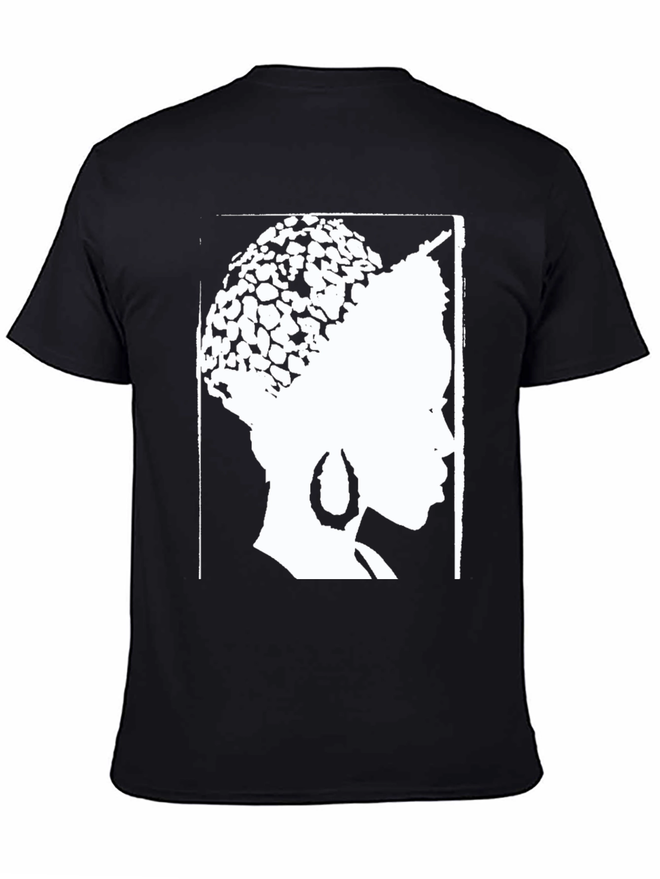 Black Afro Queen Graphic Tee - Black Cotton T-Shirt view 4