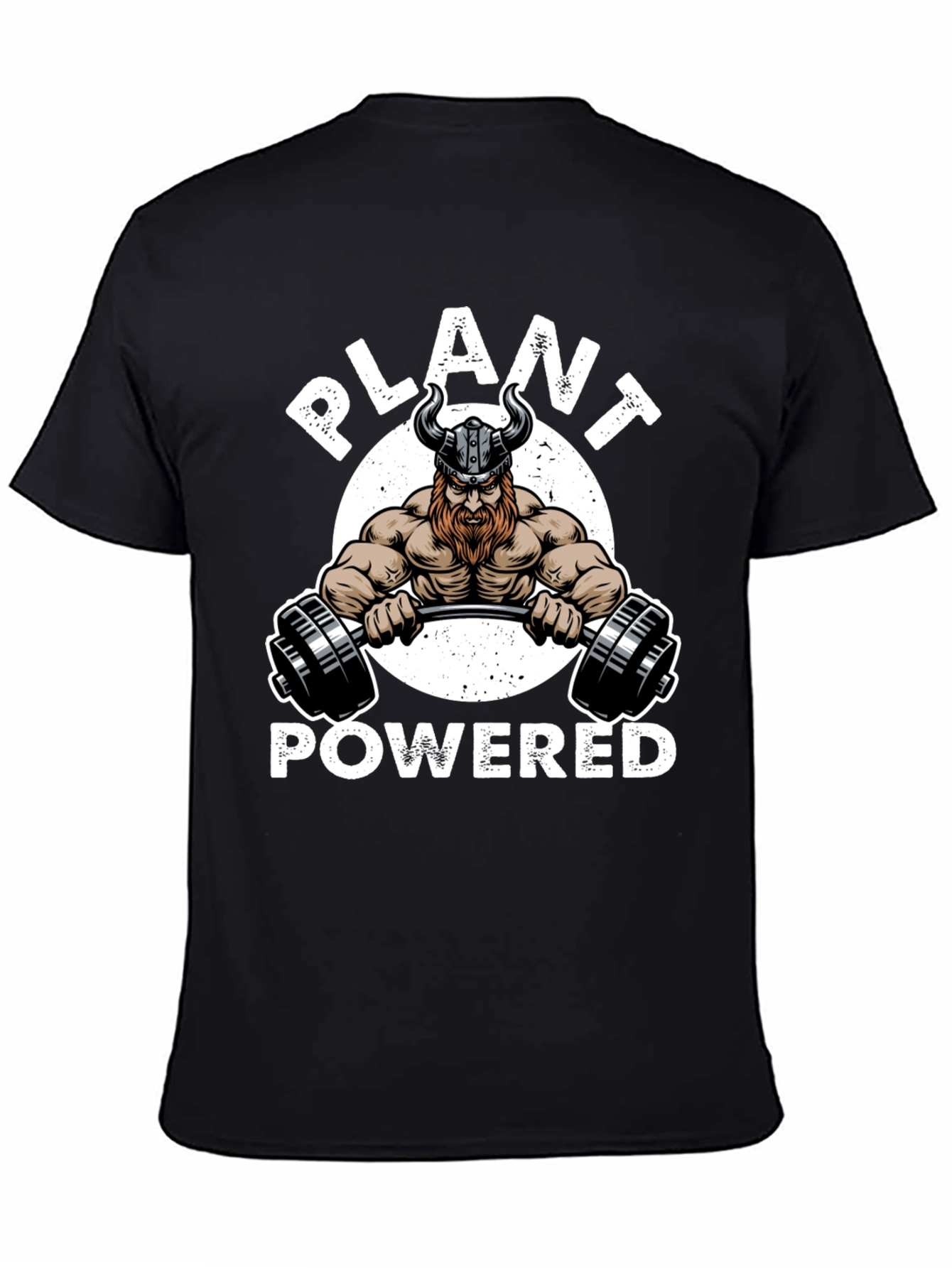 Black Plant Powered Viking Gym Black T-Shirt view 4