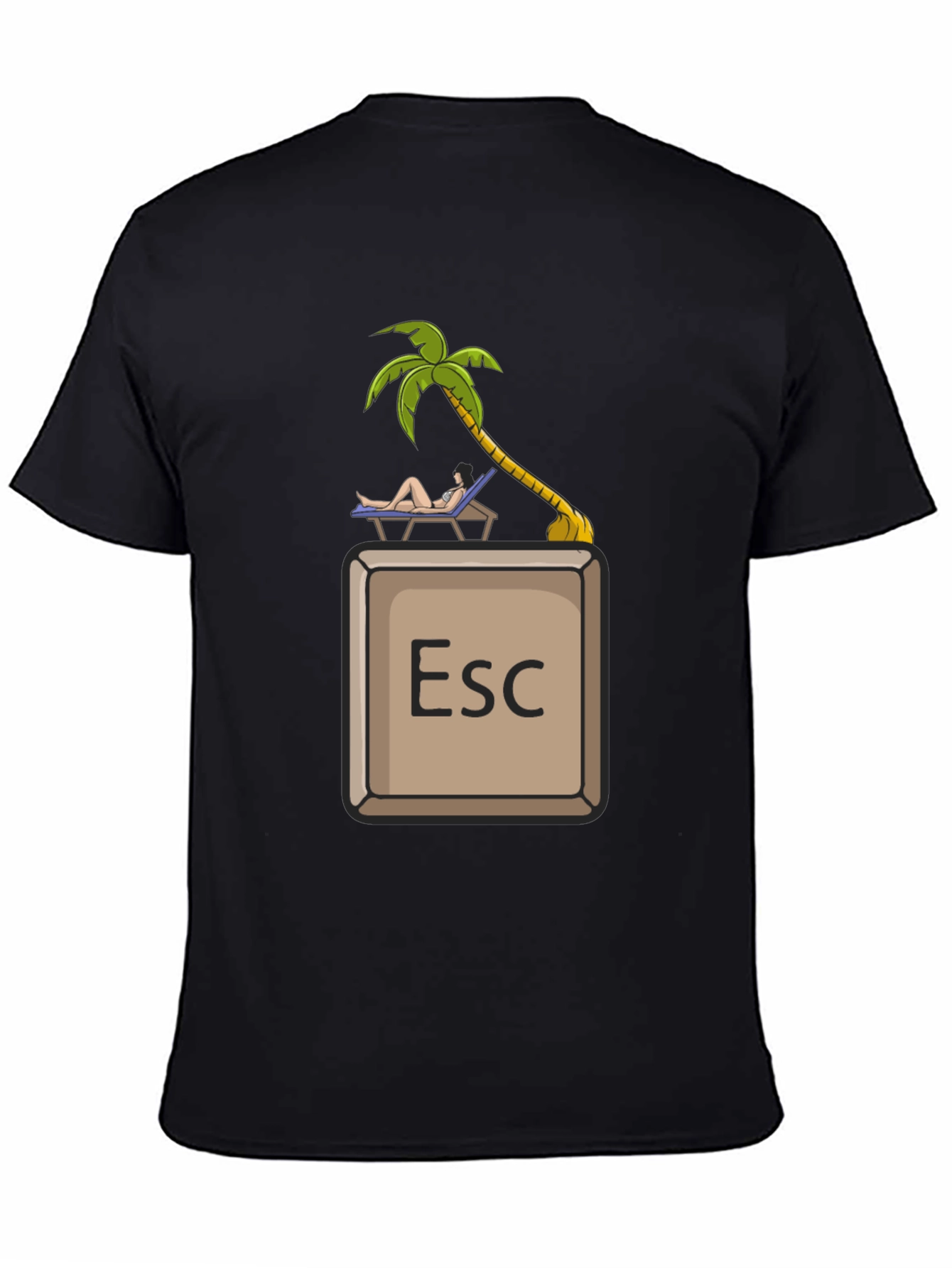 Black Escape Key Vacation T-Shirt - Relax Mode Activated view 4