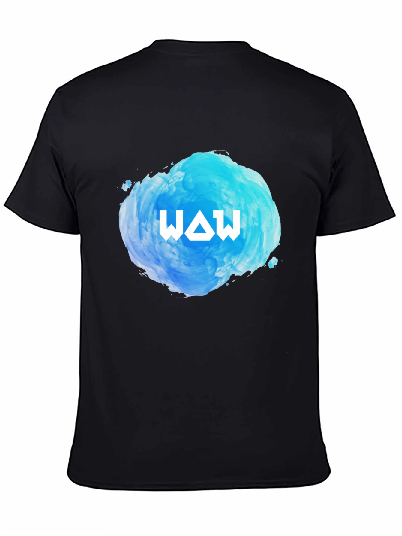 Black WAW Graphic Black T-Shirt - Cool Design view 4