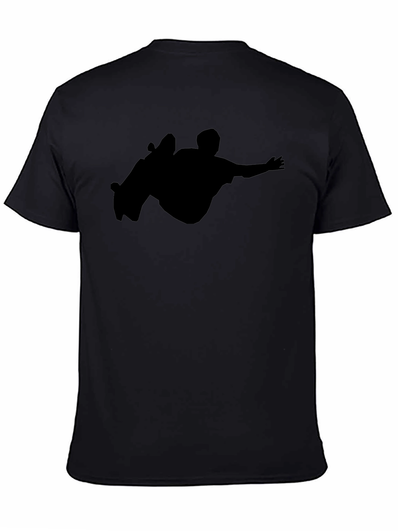 Black Skateboarder Silhouette T-Shirt - Cool Graphic Tee view 4