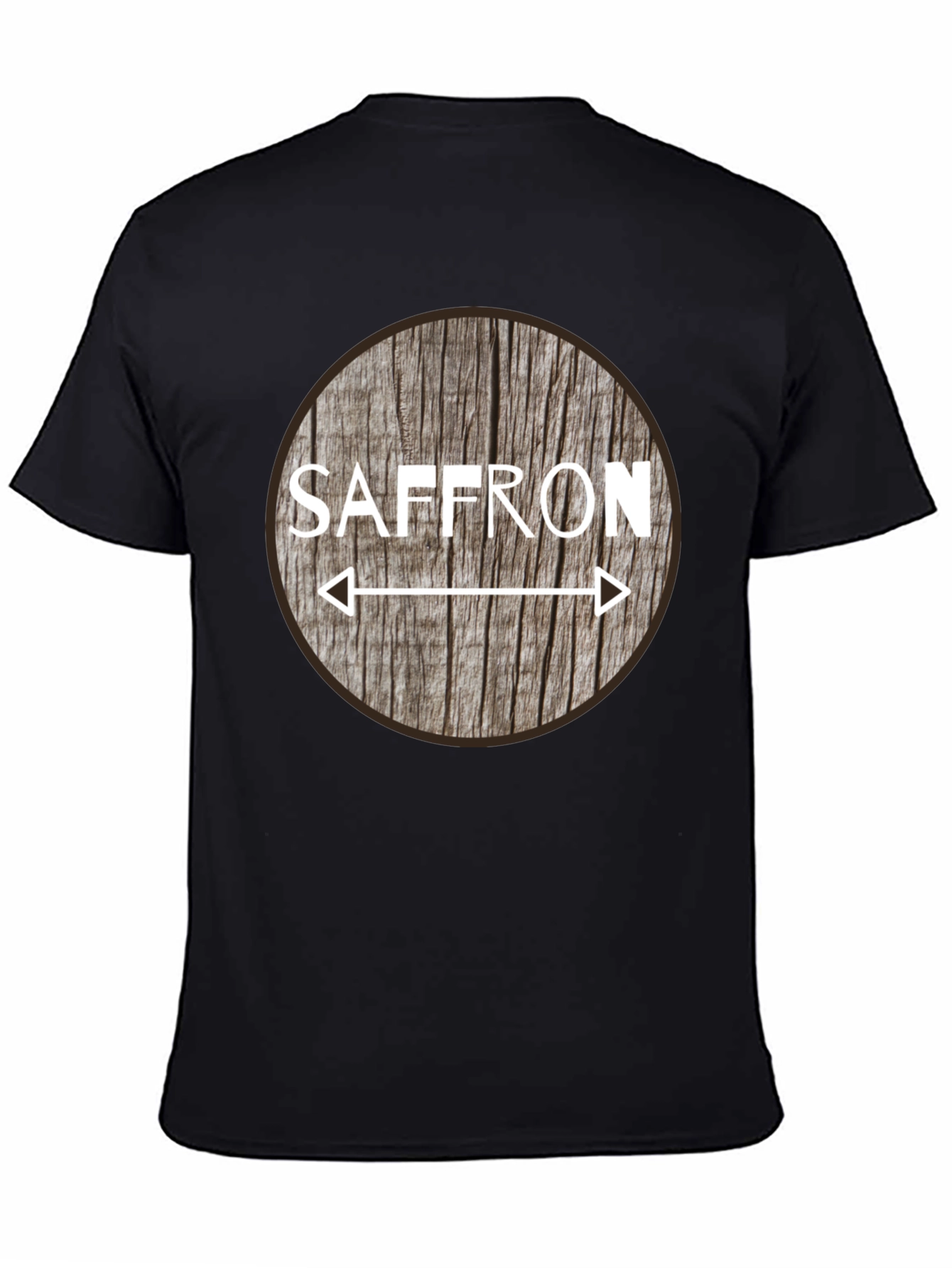Black Saffron Arrow Design Black T-Shirt view 4