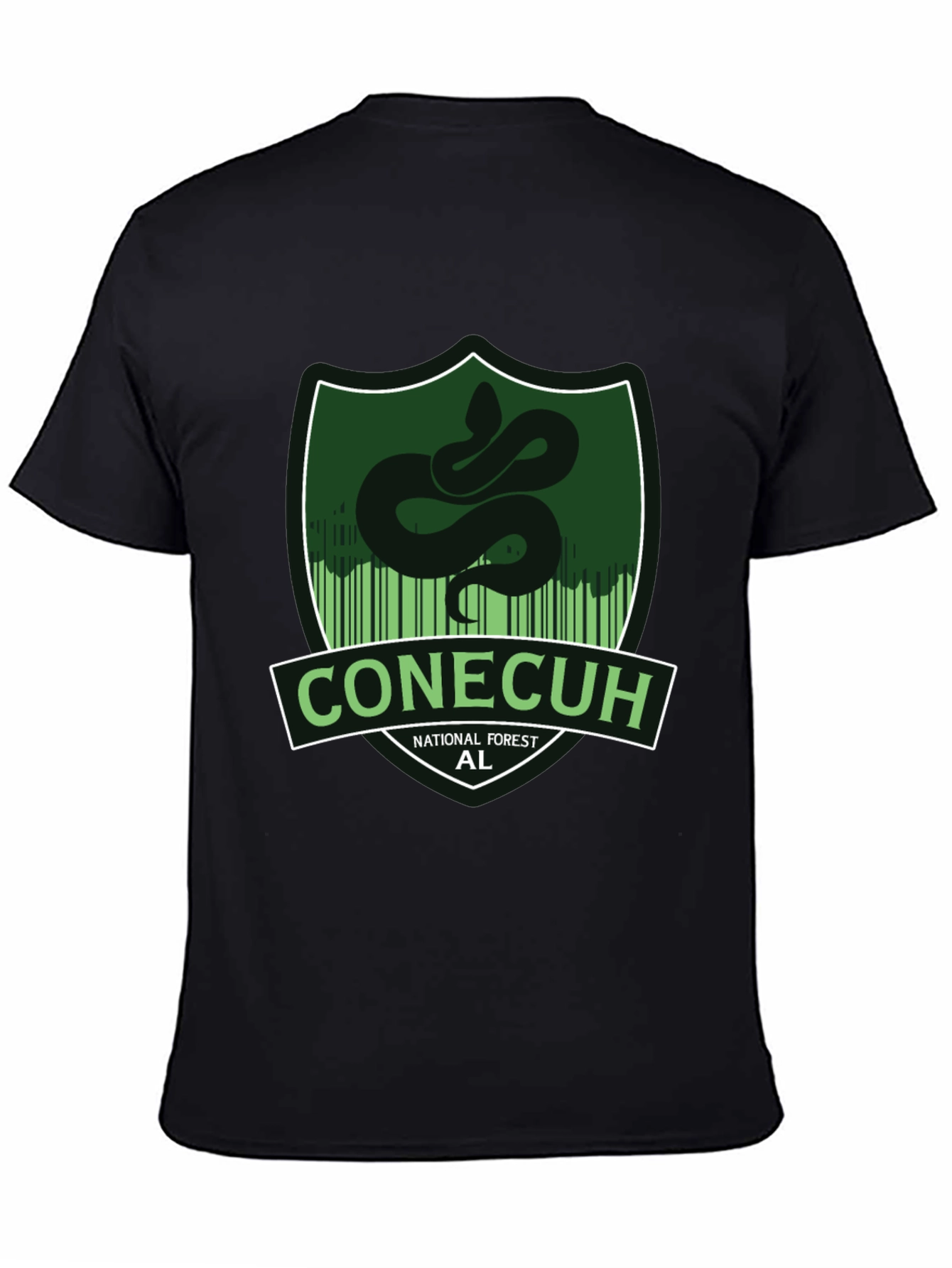 Black Conecuh National Forest Snake Graphic T-Shirt view 4