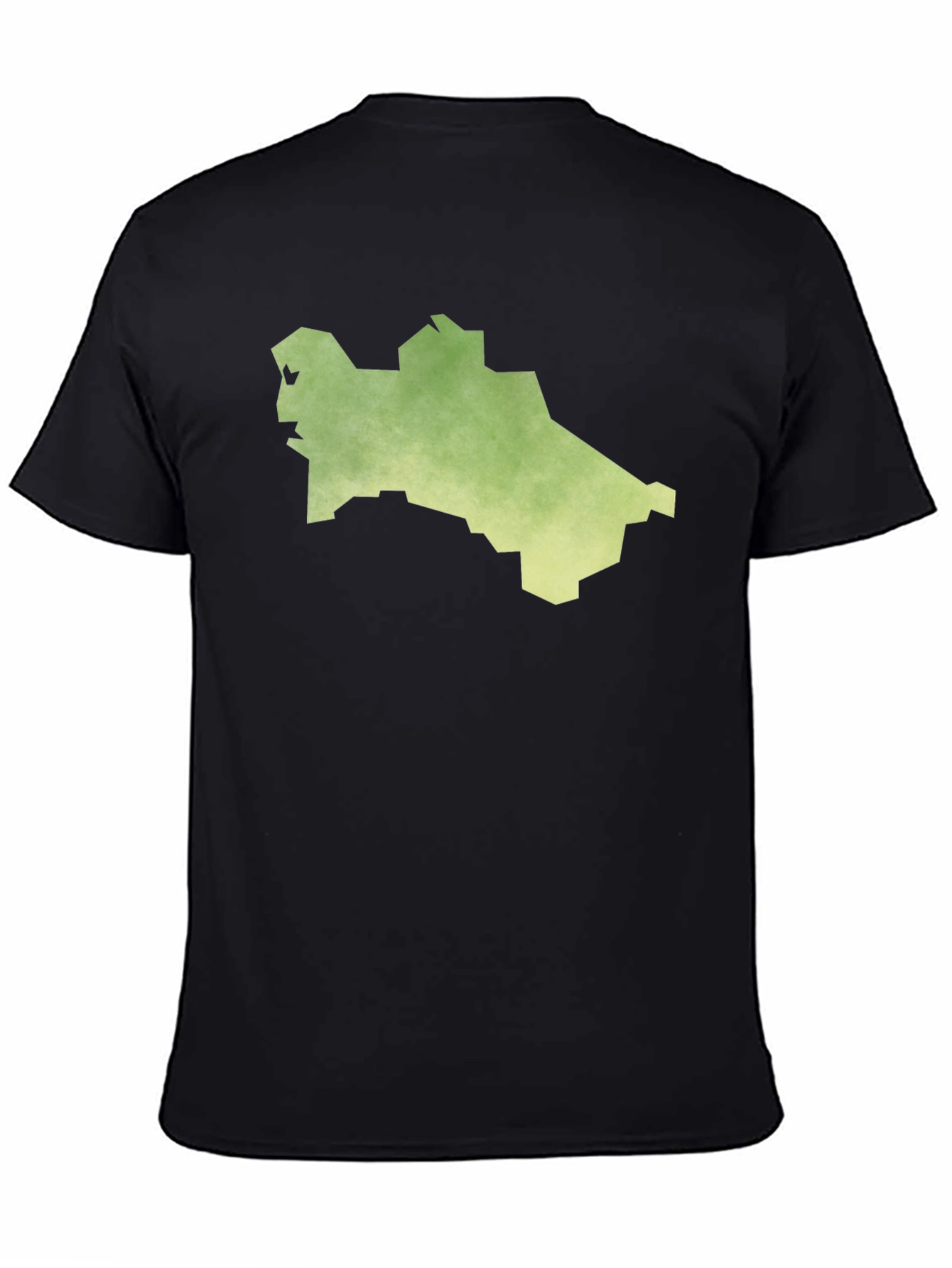 Black Turkmenistan Map T-Shirt - Black Cotton Tee view 4