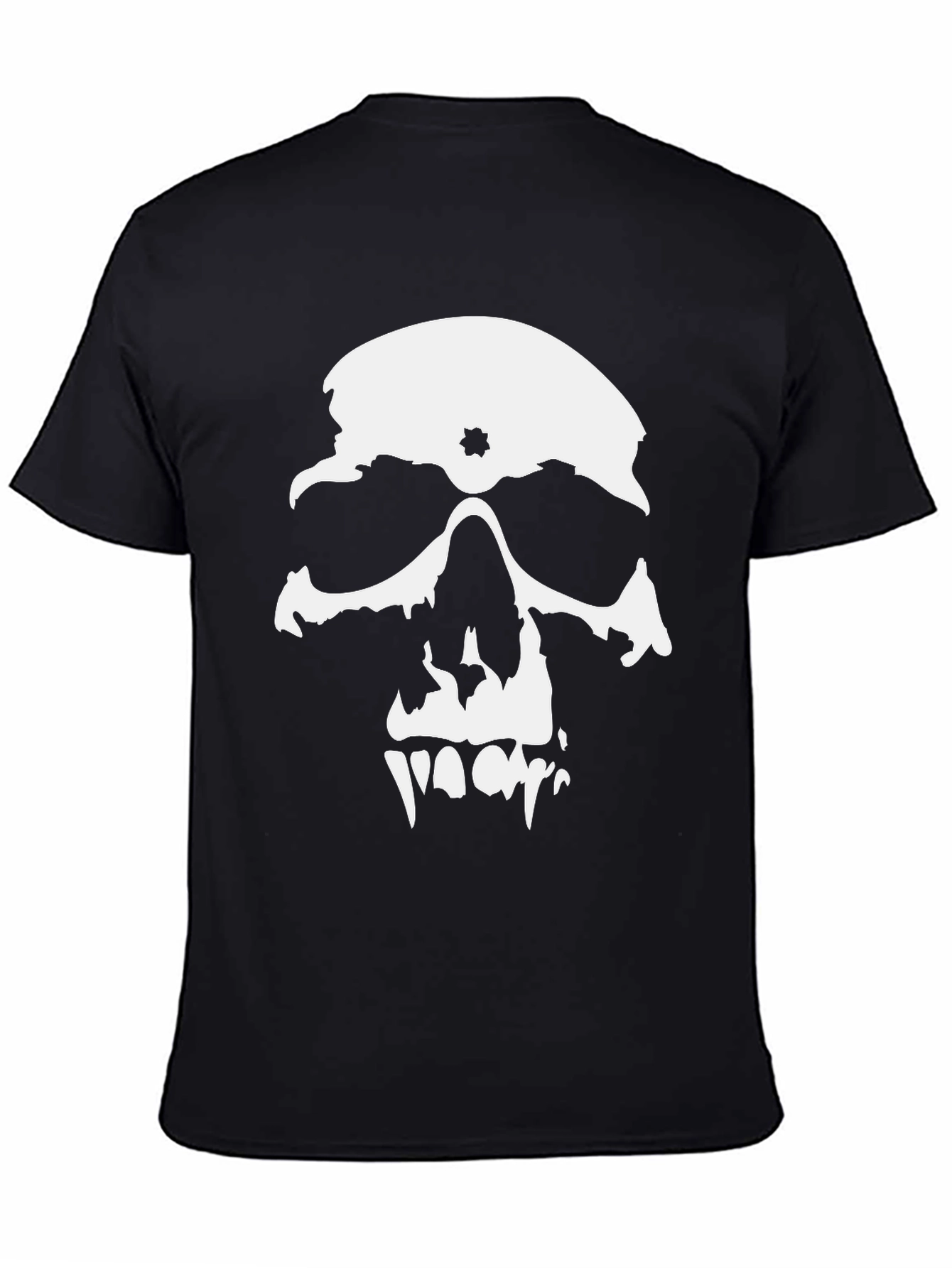 Black Skull Graphic Print Black T-Shirt view 4