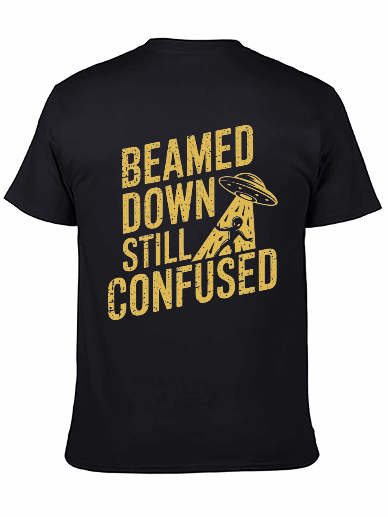 Black Beamed Down Still Confused Graphic T-Shirt - Black view 4