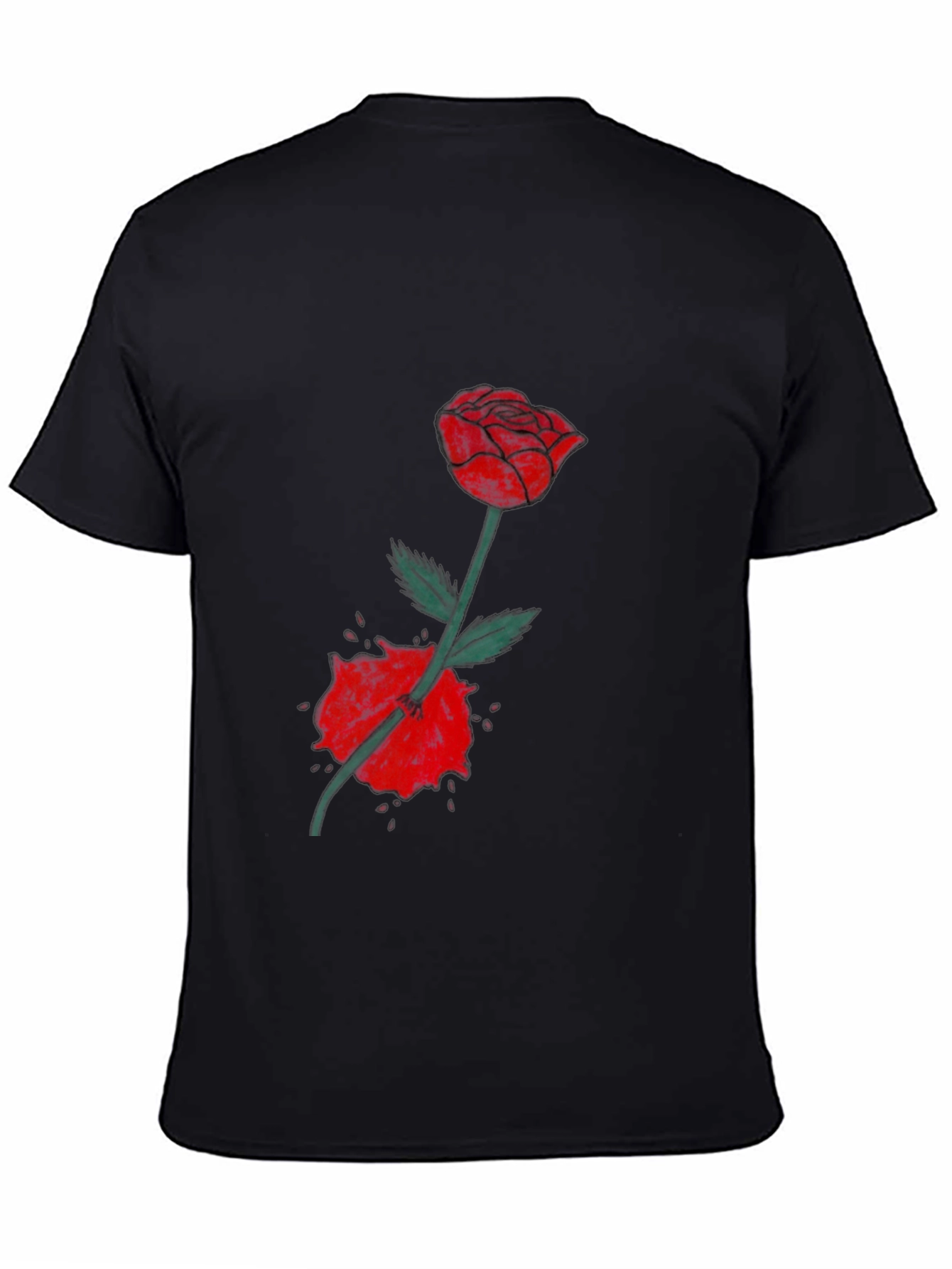Black Rose & Slash Graphic T-Shirt - Modern Streetwear view 4