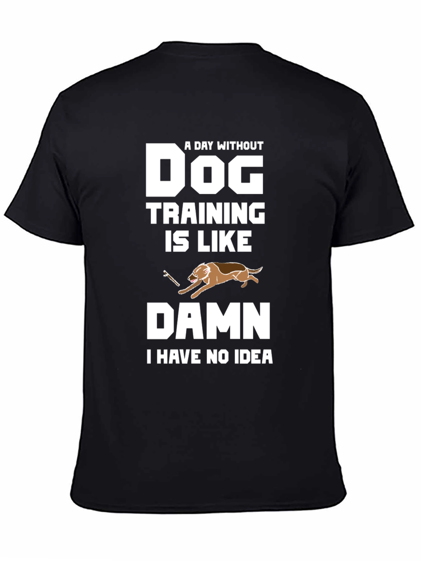 Black Funny Dog Training T-Shirt view 4
