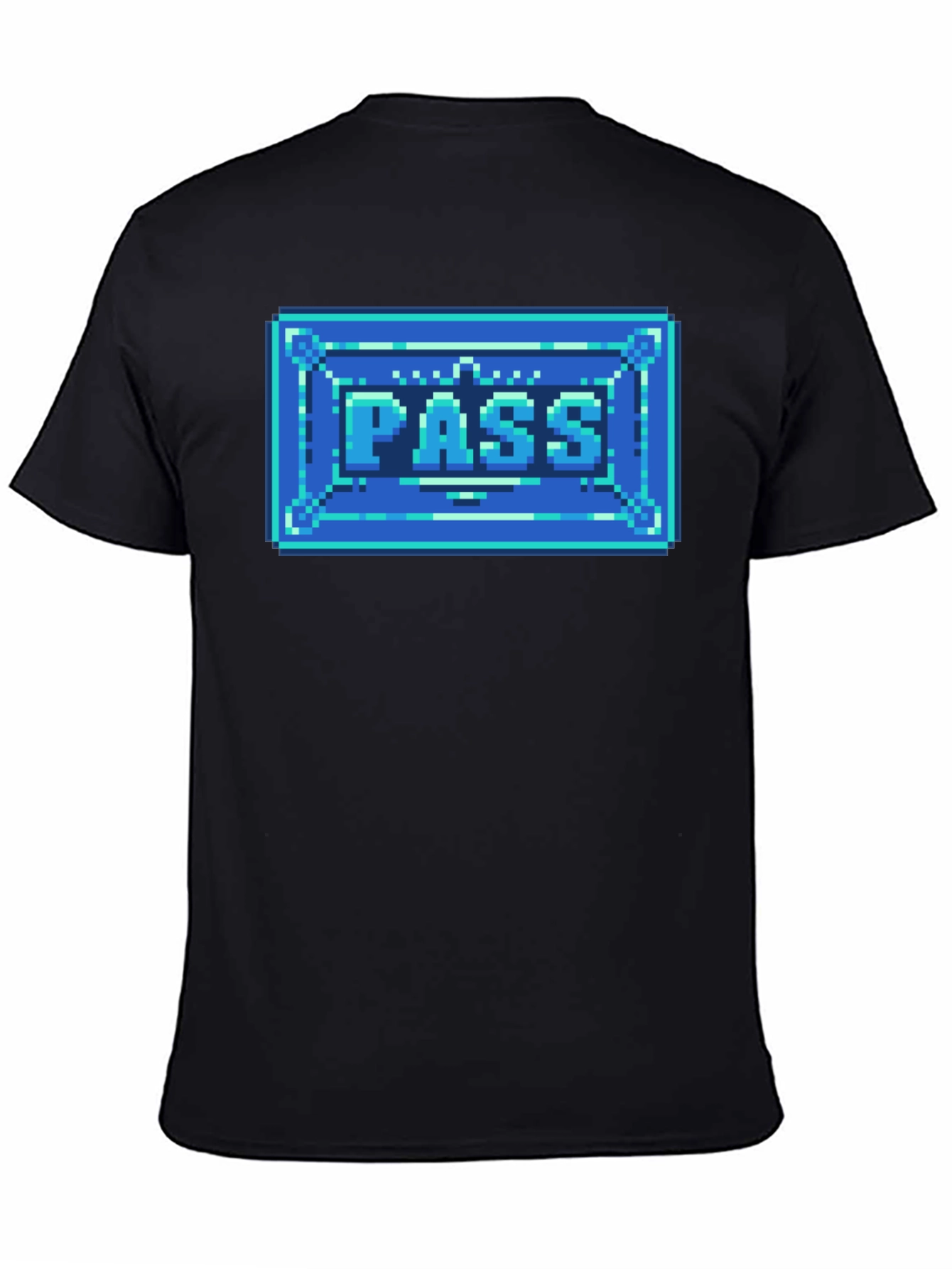 Black 8-Bit Pass T-Shirt - Retro Gaming Style view 4