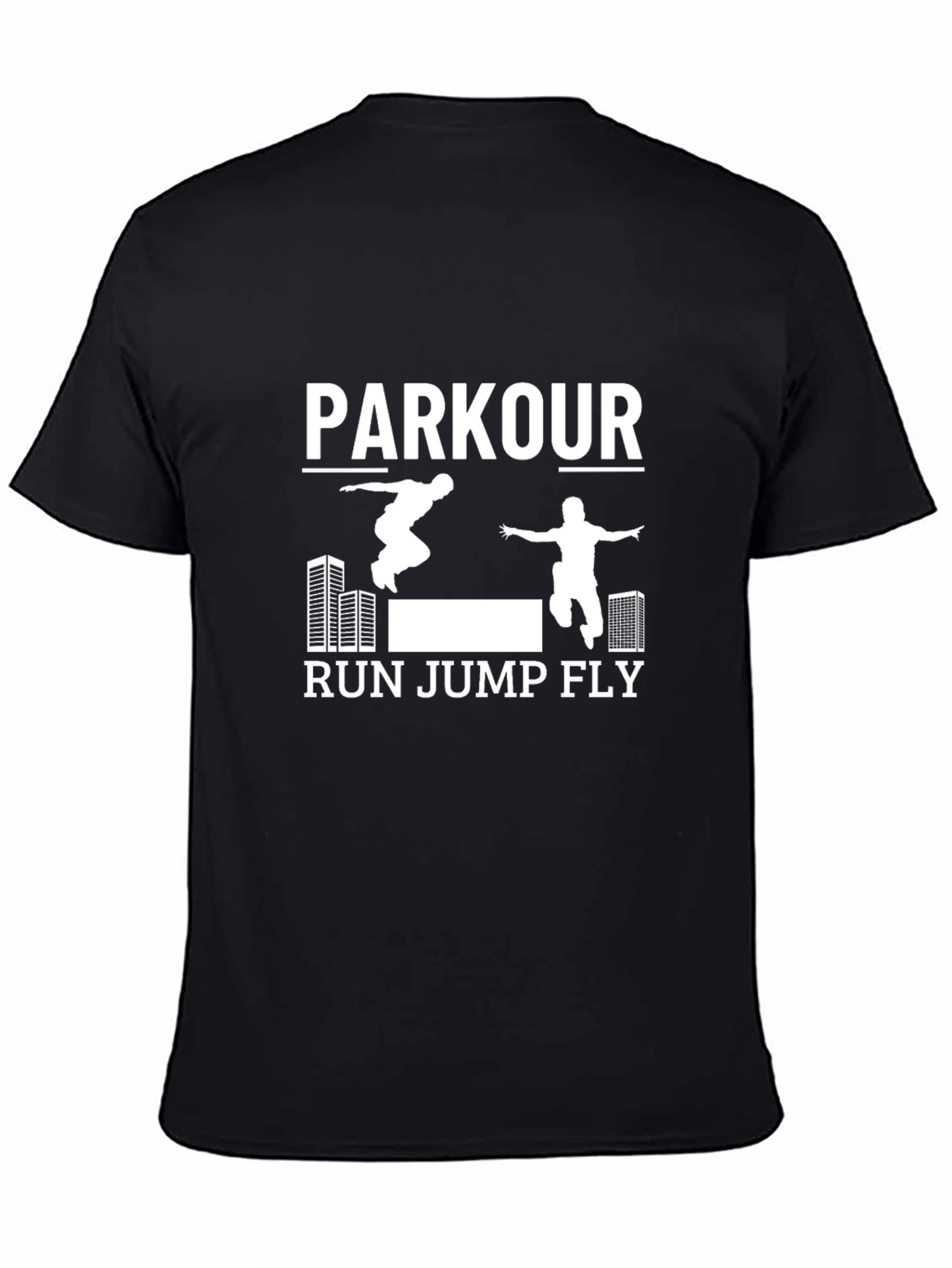 Black Parkour Run Jump Fly Black T-Shirt view 4