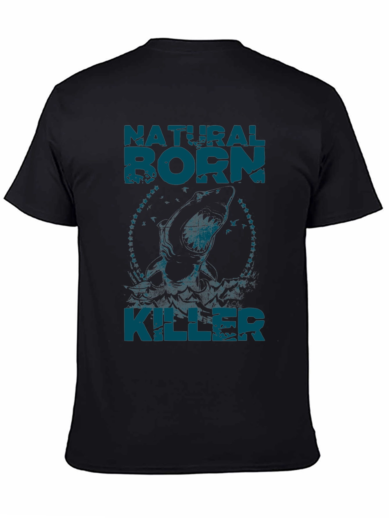 Black Natural Born Killer Graphic Tee - Black Crew Neck T-Shirt view 4