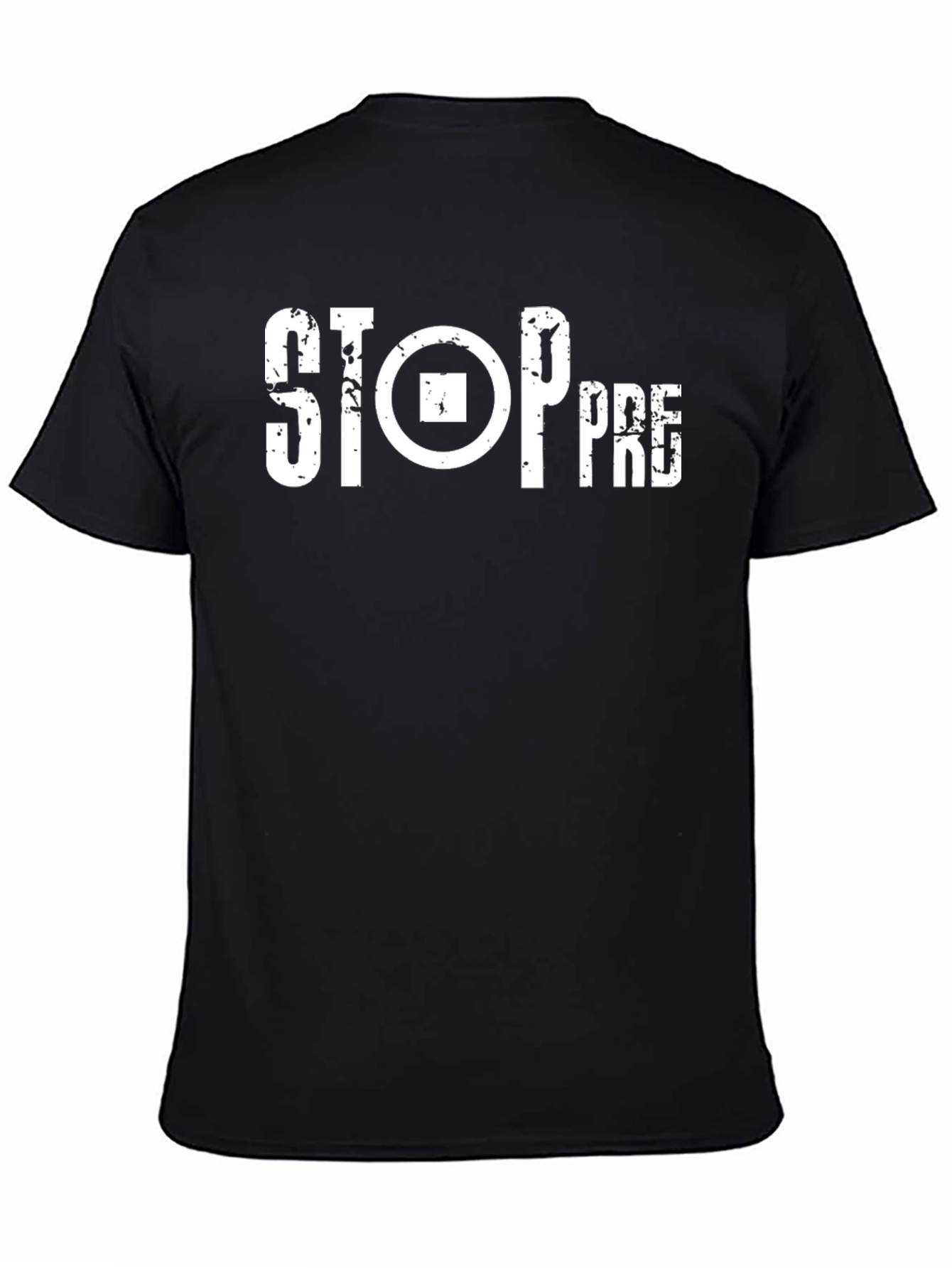 Black Stop PRE Graphic Tee - Bold Statement T-Shirt view 4