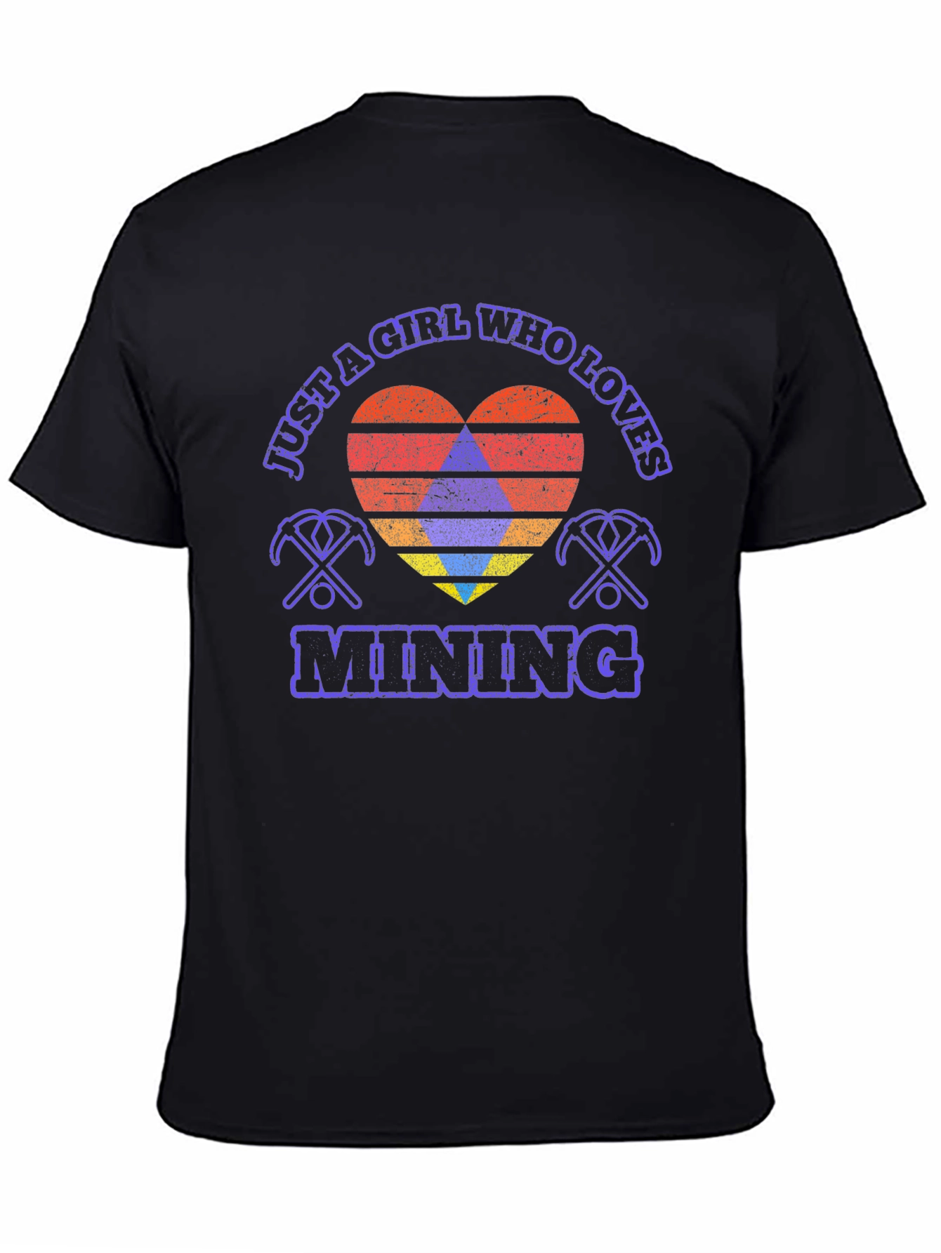 Black Just a Girl Who Loves Mining T-Shirt view 4