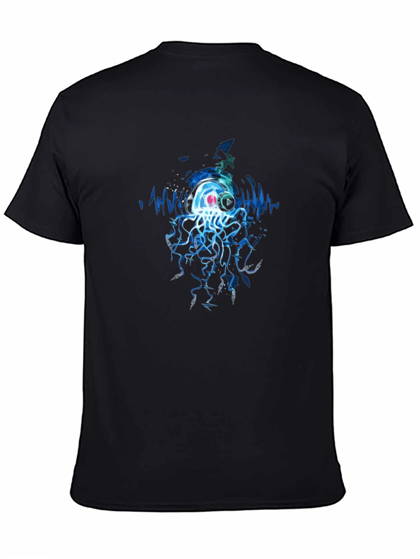 Black Jellyfish DJ Graphic Tee - Cool Black T-Shirt view 4
