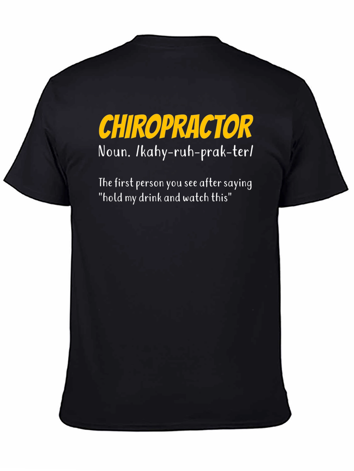 Black Chiropractor Definition Graphic T-Shirt view 4