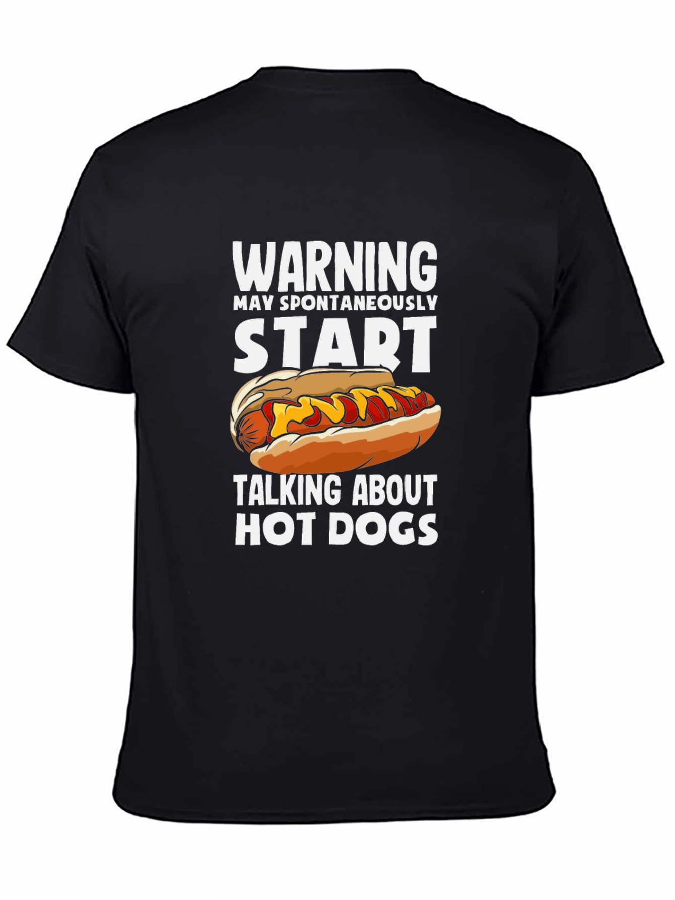 Black Warning Hot Dog T-Shirt view 4