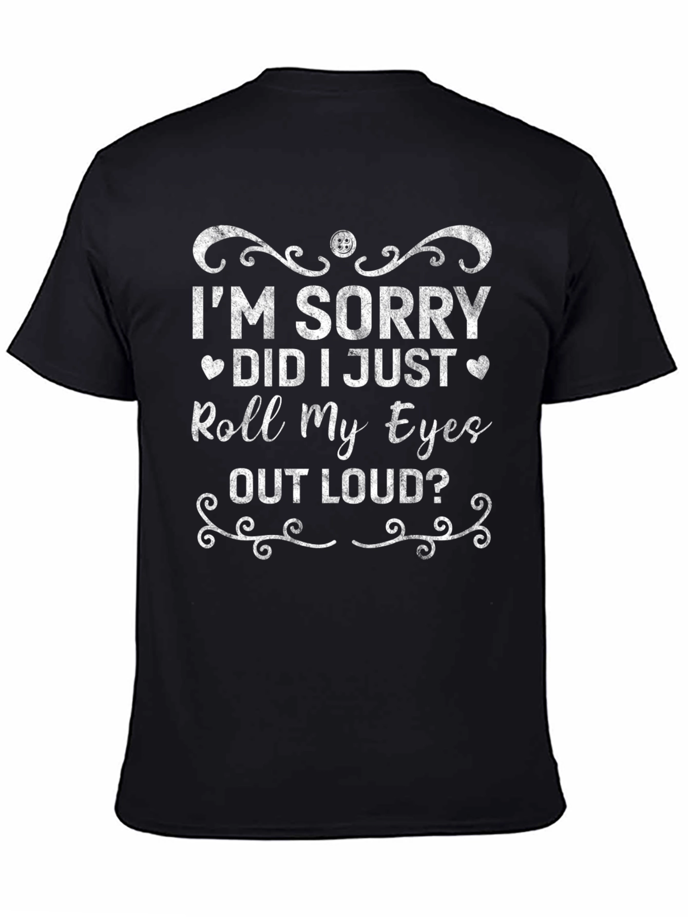 Black Funny Roll My Eyes T-Shirt view 4