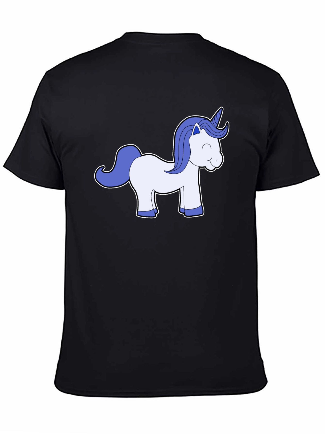 Black Unicorn Graphic Black Tee - Men's Casual T-Shirt view 4