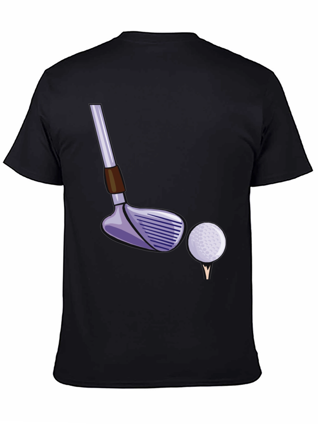 Black Golf Club and Ball T-Shirt - Black Tee view 4