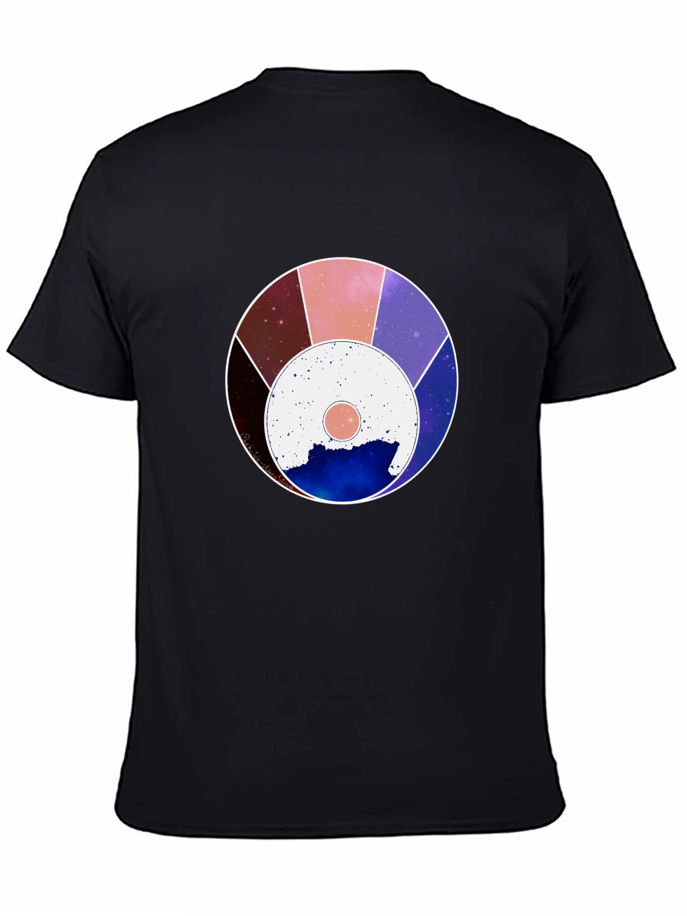 Black Cosmic Wheel Graphic Black Tee - Unisex view 4